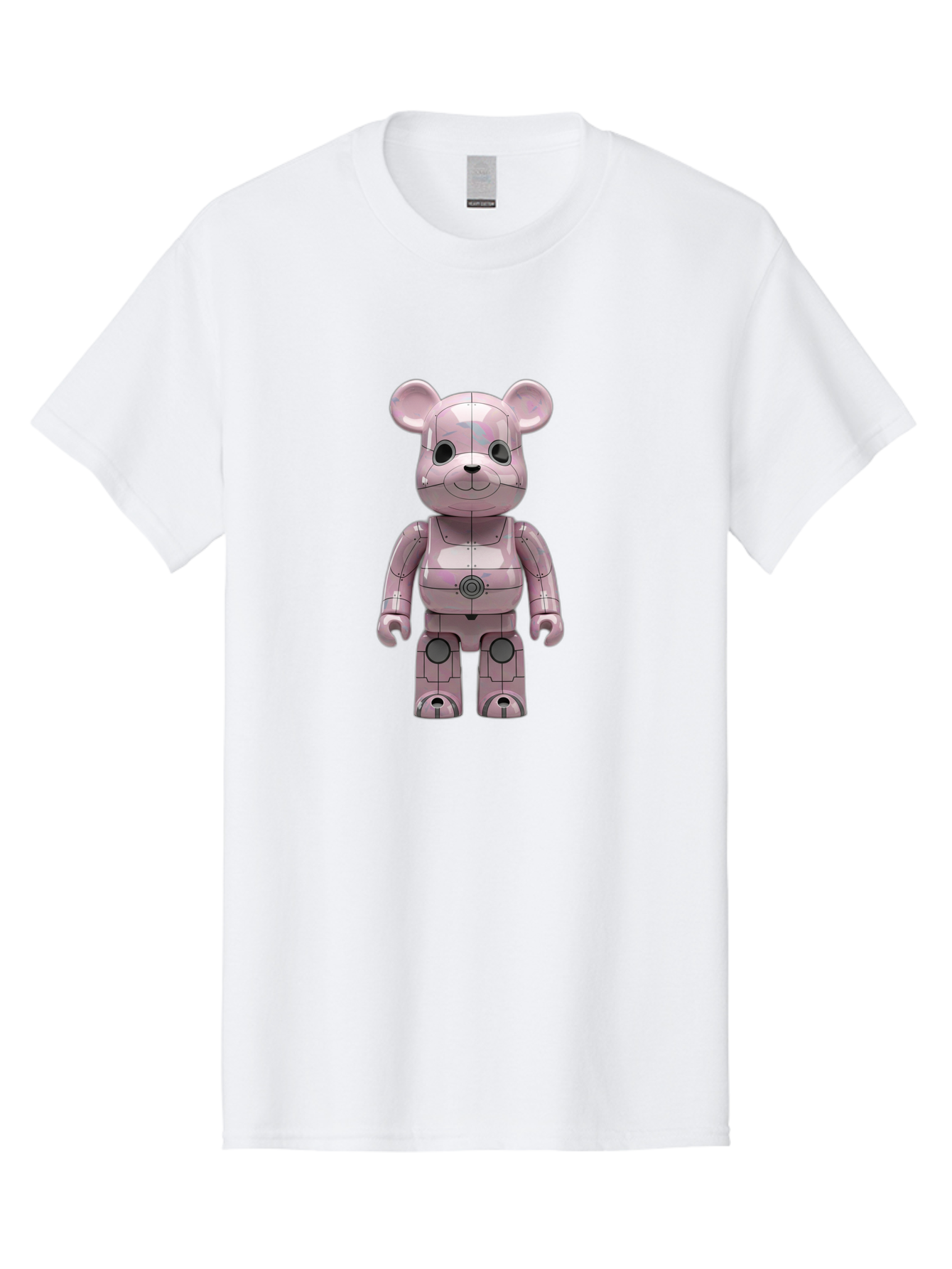 Bearbrick-1 Men'S Graphic Tee, 100% Cotton, Comfortable Casual Summer Wear, Machine Washable, Vintage Camera, Old Camera, Antique Camera, Black Camera, Classic Photography, Photography Equipment, Nostalgic Device, Film Camera, Camera Art Bak043