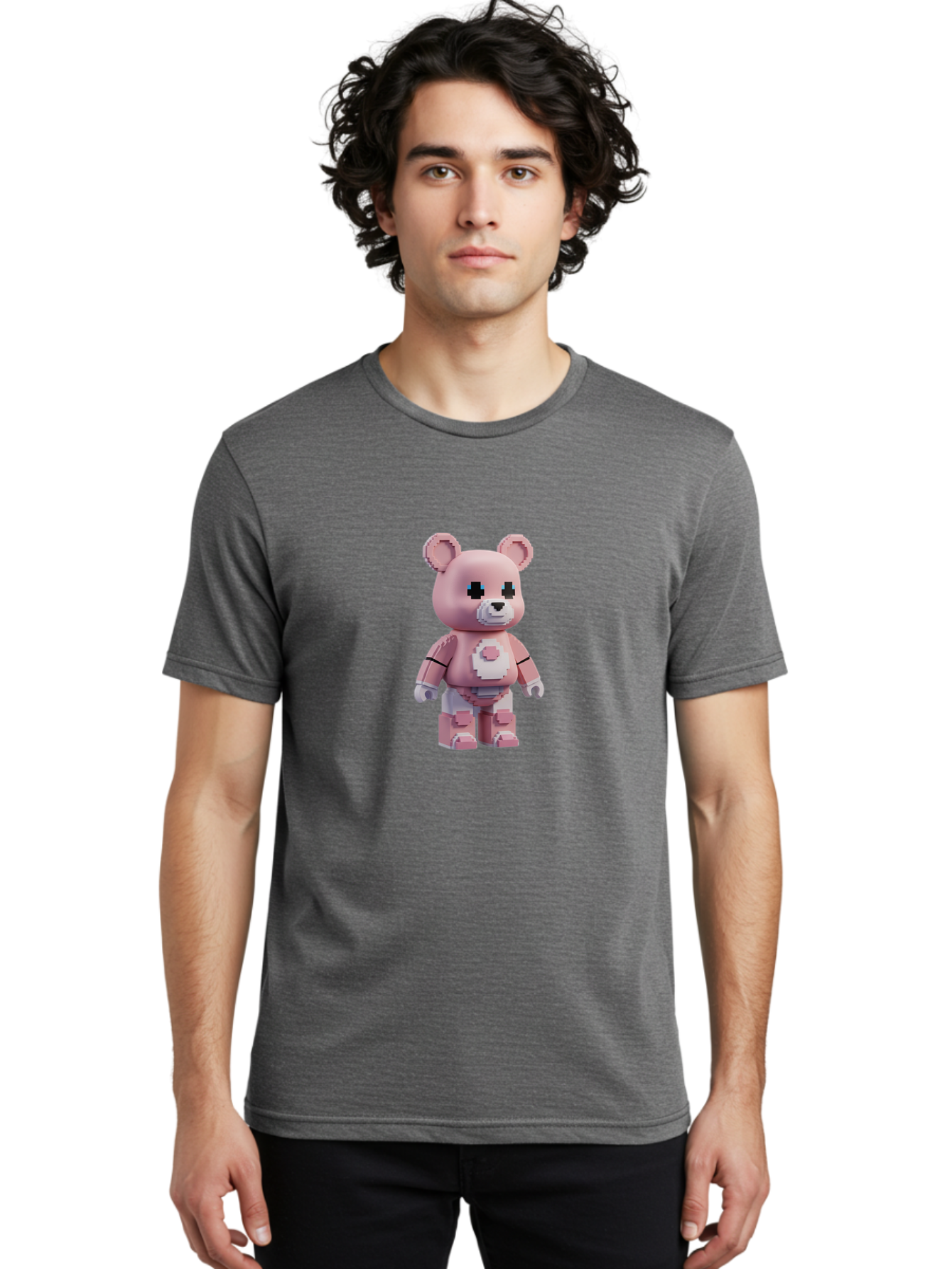 Bearbrick-2 Men'S Graphic Tee, 100% Cotton, Comfortable Casual Summer Wear, Machine Washable, Vintage Camera, Old Camera, Antique Camera, Black Camera, Classic Photography, Photography Equipment, Nostalgic Device, Film Camera, Camera Art Bak044