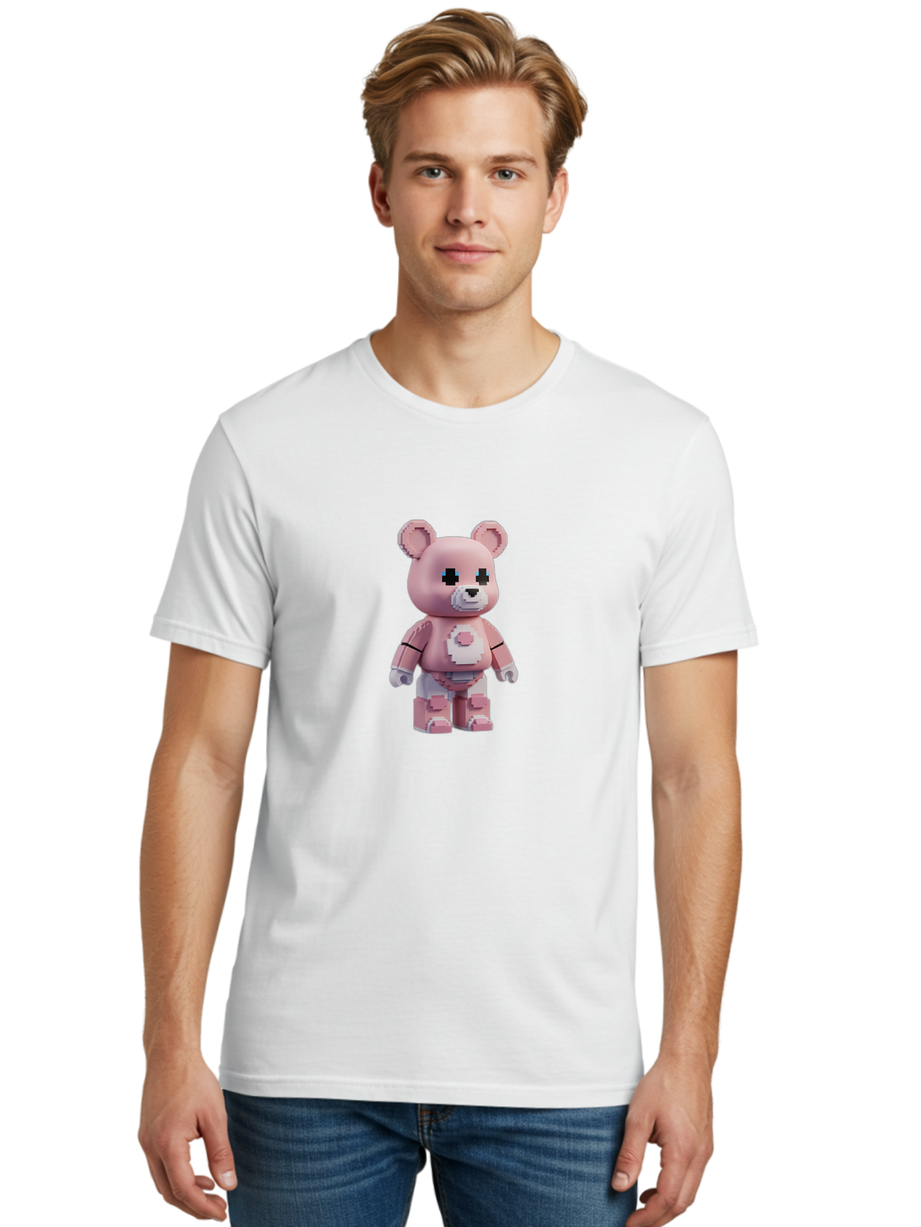 Bearbrick-2 Men'S Graphic Tee, 100% Cotton, Comfortable Casual Summer Wear, Machine Washable, Vintage Camera, Old Camera, Antique Camera, Black Camera, Classic Photography, Photography Equipment, Nostalgic Device, Film Camera, Camera Art Bak044