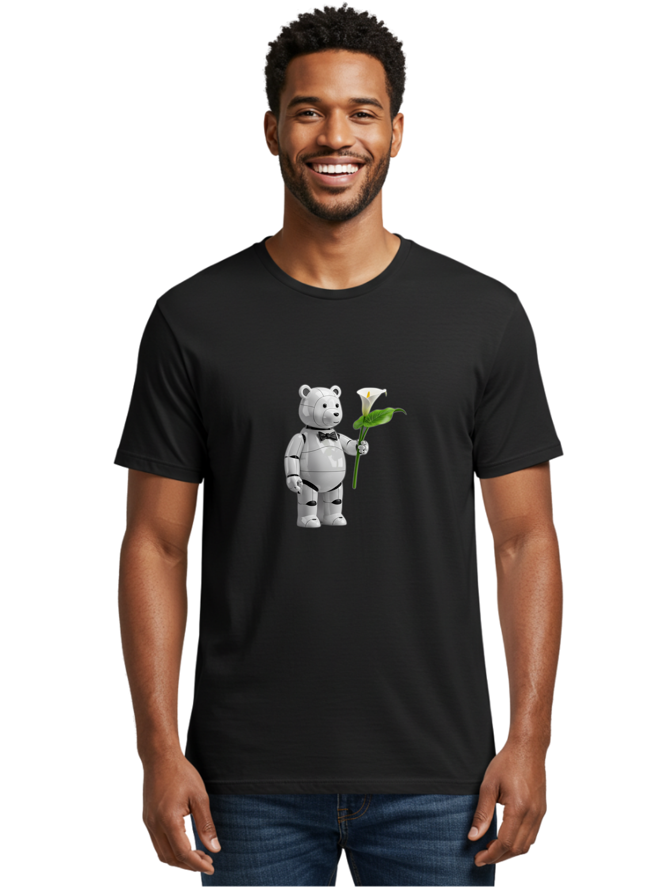 Bearbrick-Robot Men'S Graphic Tee, 100% Cotton, Comfortable Casual Summer Wear, Machine Washable, Vintage Camera, Old Camera, Antique Camera, Black Camera, Classic Photography, Photography Equipment, Nostalgic Device, Film Camera, Camera Art Bak045
