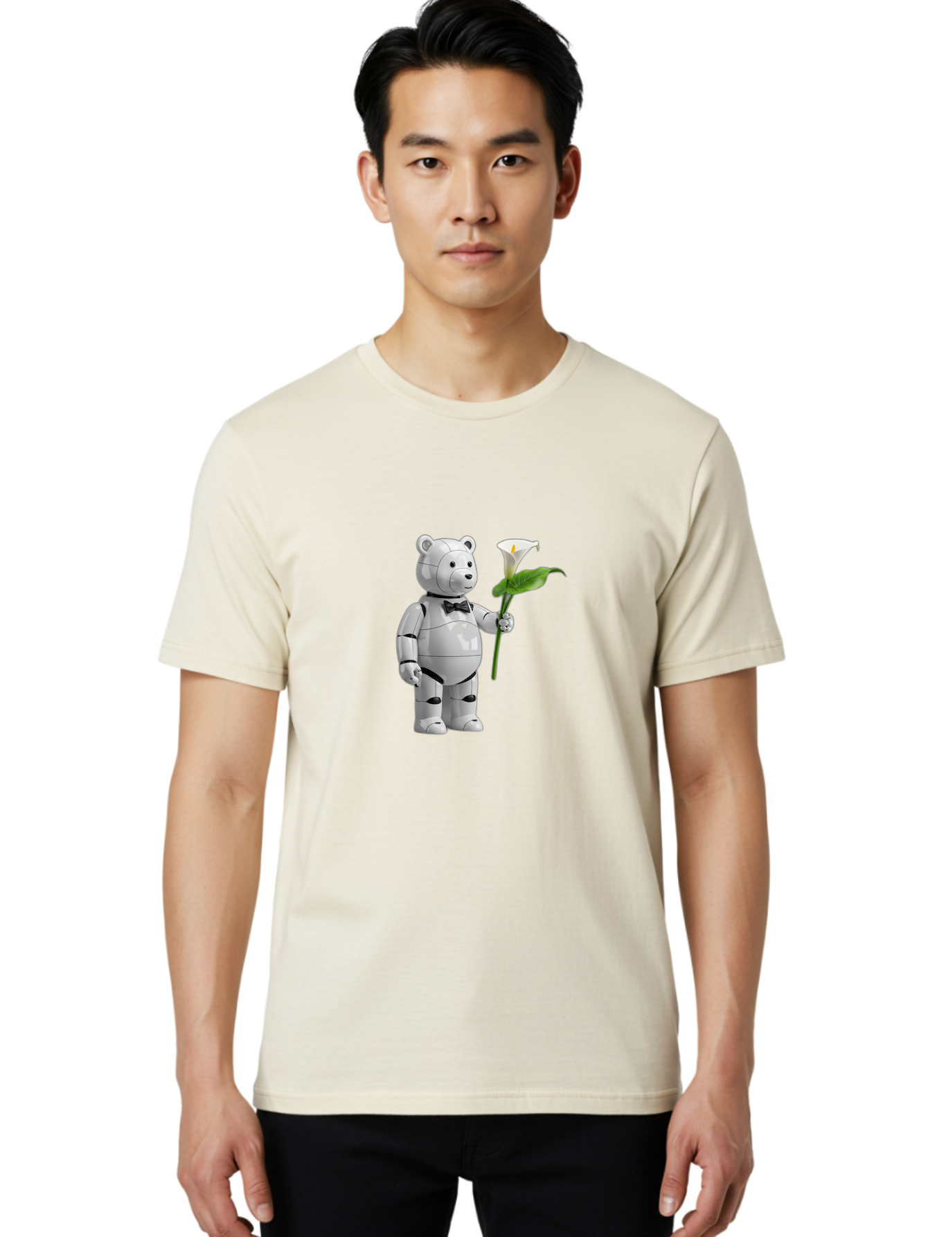 Bearbrick-Robot Men'S Graphic Tee, 100% Cotton, Comfortable Casual Summer Wear, Machine Washable, Vintage Camera, Old Camera, Antique Camera, Black Camera, Classic Photography, Photography Equipment, Nostalgic Device, Film Camera, Camera Art Bak045