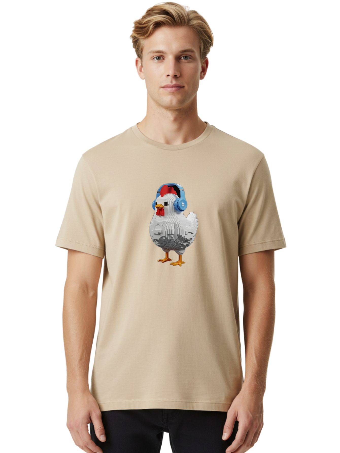 Beats-Chicken Men'S Graphic Tee, 100% Cotton, Comfortable Casual Summer Wear, Machine Washable, Vintage Camera, Old Camera, Antique Camera, Black Camera, Classic Photography, Photography Equipment, Nostalgic Device, Film Camera, Camera Art Bak049