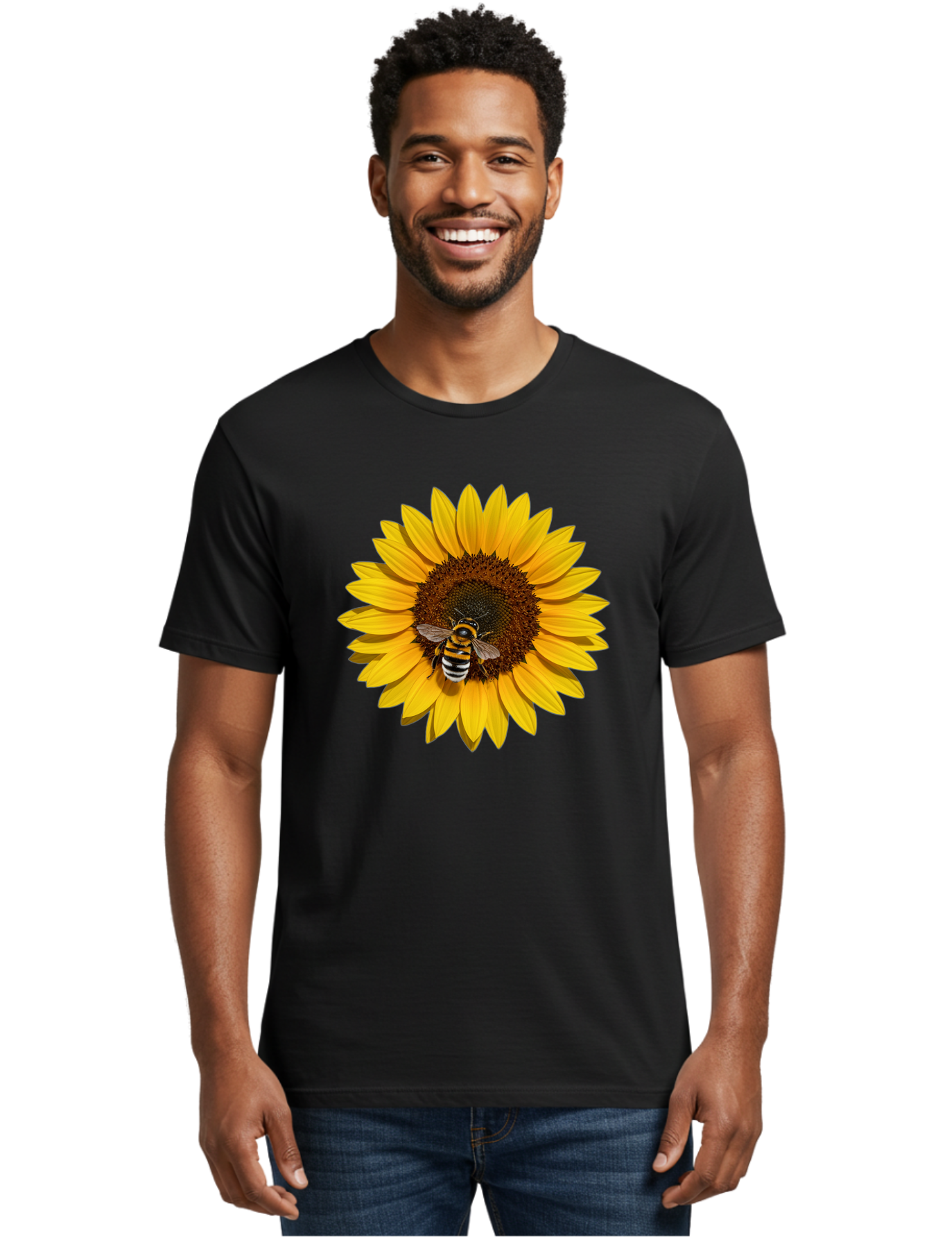 Bee-On-Sunflower Men'S Graphic Tee, 100% Cotton, Comfortable Casual Summer Wear, Machine Washable, Vintage Camera, Old Camera, Antique Camera, Black Camera, Classic Photography, Photography Equipment, Nostalgic Device, Film Camera, Camera Art Bak050