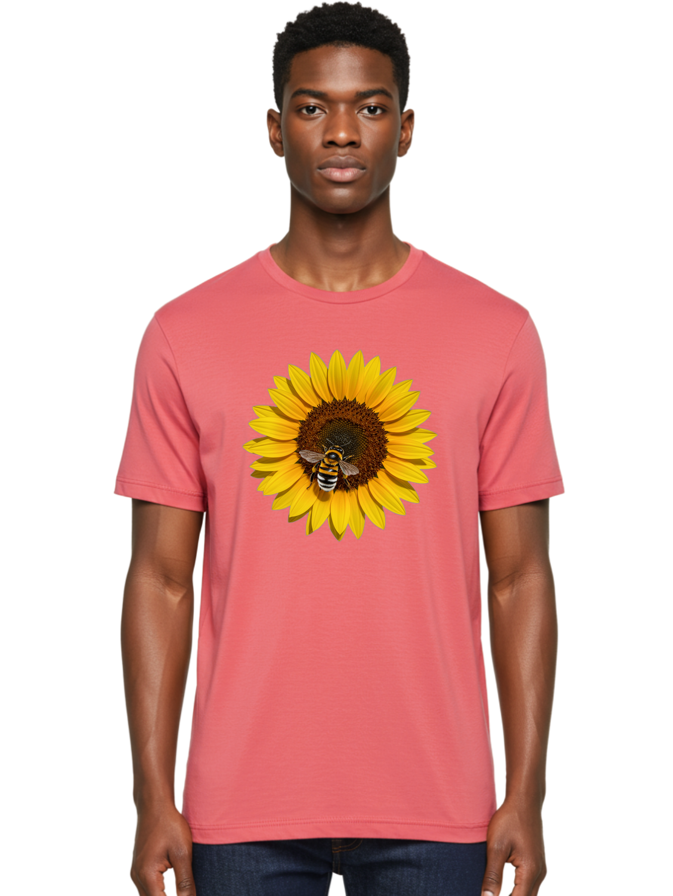 Bee-On-Sunflower Men'S Graphic Tee, 100% Cotton, Comfortable Casual Summer Wear, Machine Washable, Vintage Camera, Old Camera, Antique Camera, Black Camera, Classic Photography, Photography Equipment, Nostalgic Device, Film Camera, Camera Art Bak050