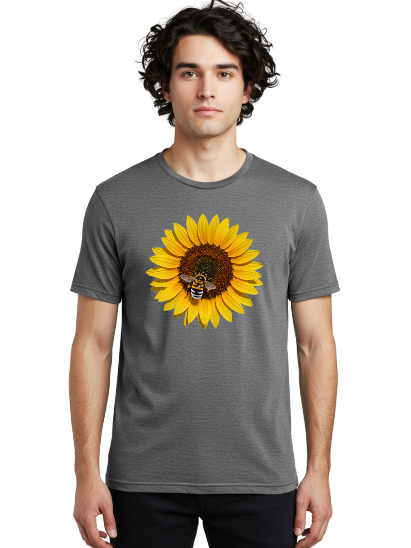Bee-On-Sunflower Men'S Graphic Tee, 100% Cotton, Comfortable Casual Summer Wear, Machine Washable, Vintage Camera, Old Camera, Antique Camera, Black Camera, Classic Photography, Photography Equipment, Nostalgic Device, Film Camera, Camera Art Bak050