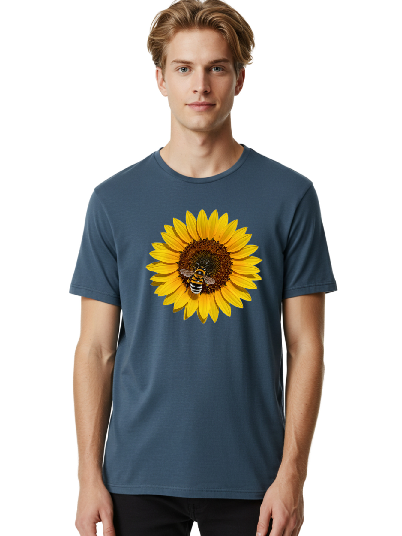 Bee-On-Sunflower Men'S Graphic Tee, 100% Cotton, Comfortable Casual Summer Wear, Machine Washable, Vintage Camera, Old Camera, Antique Camera, Black Camera, Classic Photography, Photography Equipment, Nostalgic Device, Film Camera, Camera Art Bak050