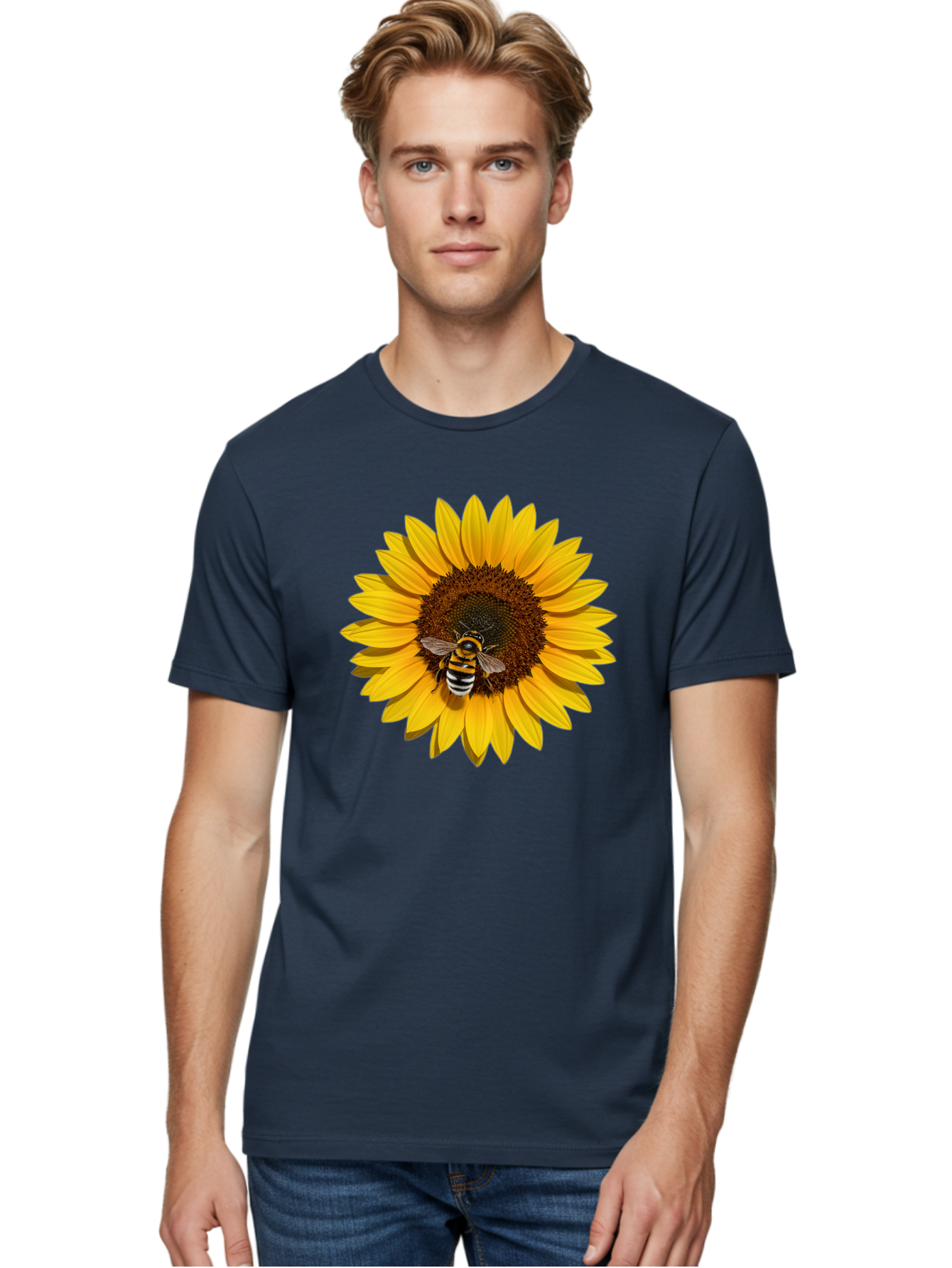 Bee-On-Sunflower Men'S Graphic Tee, 100% Cotton, Comfortable Casual Summer Wear, Machine Washable, Vintage Camera, Old Camera, Antique Camera, Black Camera, Classic Photography, Photography Equipment, Nostalgic Device, Film Camera, Camera Art Bak050
