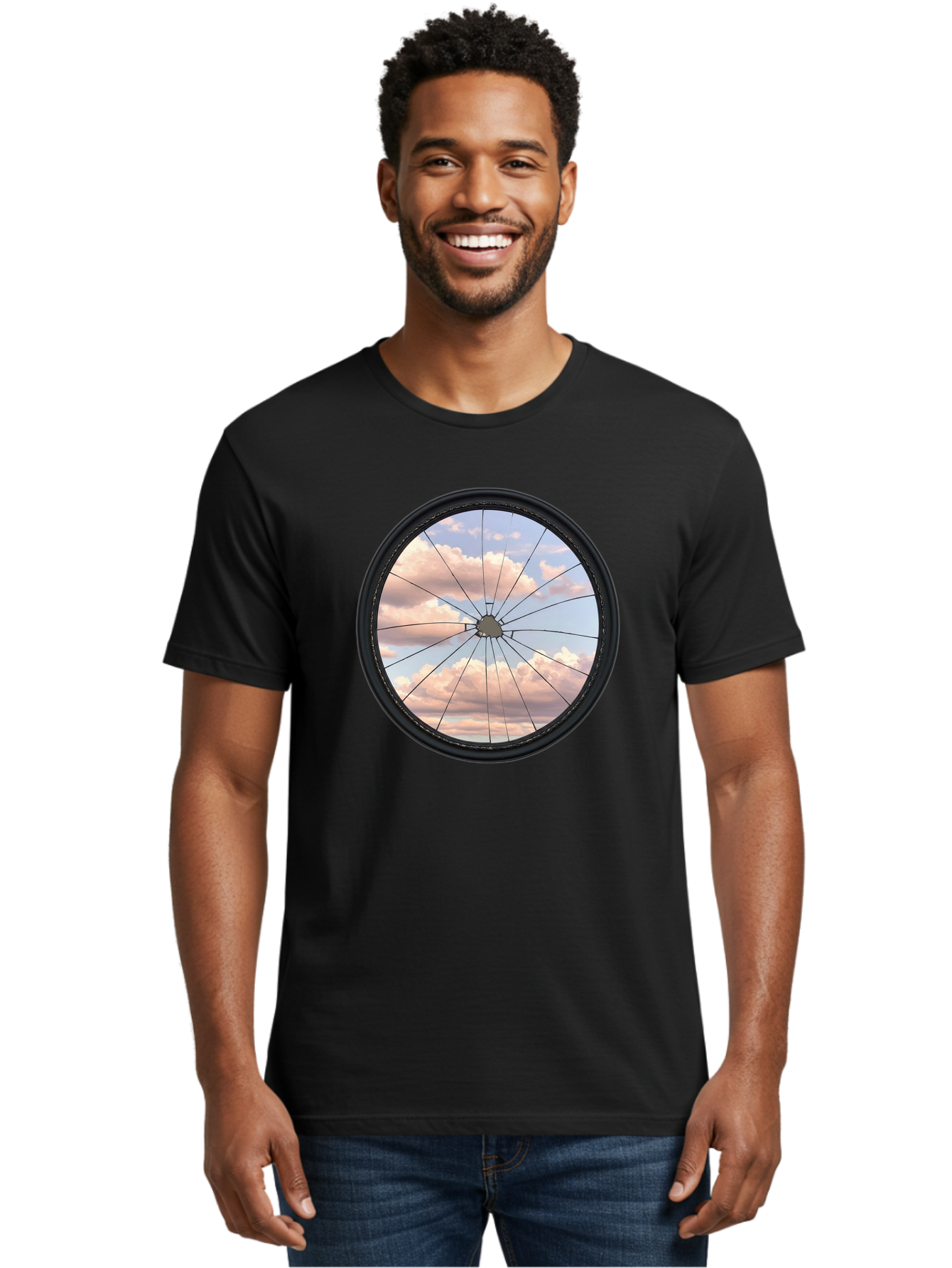 Bicycle-Wheel Men'S Graphic Tee, 100% Cotton, Comfortable Casual Summer Wear, Machine Washable, Vintage Camera, Old Camera, Antique Camera, Black Camera, Classic Photography, Photography Equipment, Nostalgic Device, Film Camera, Camera Art Bak051