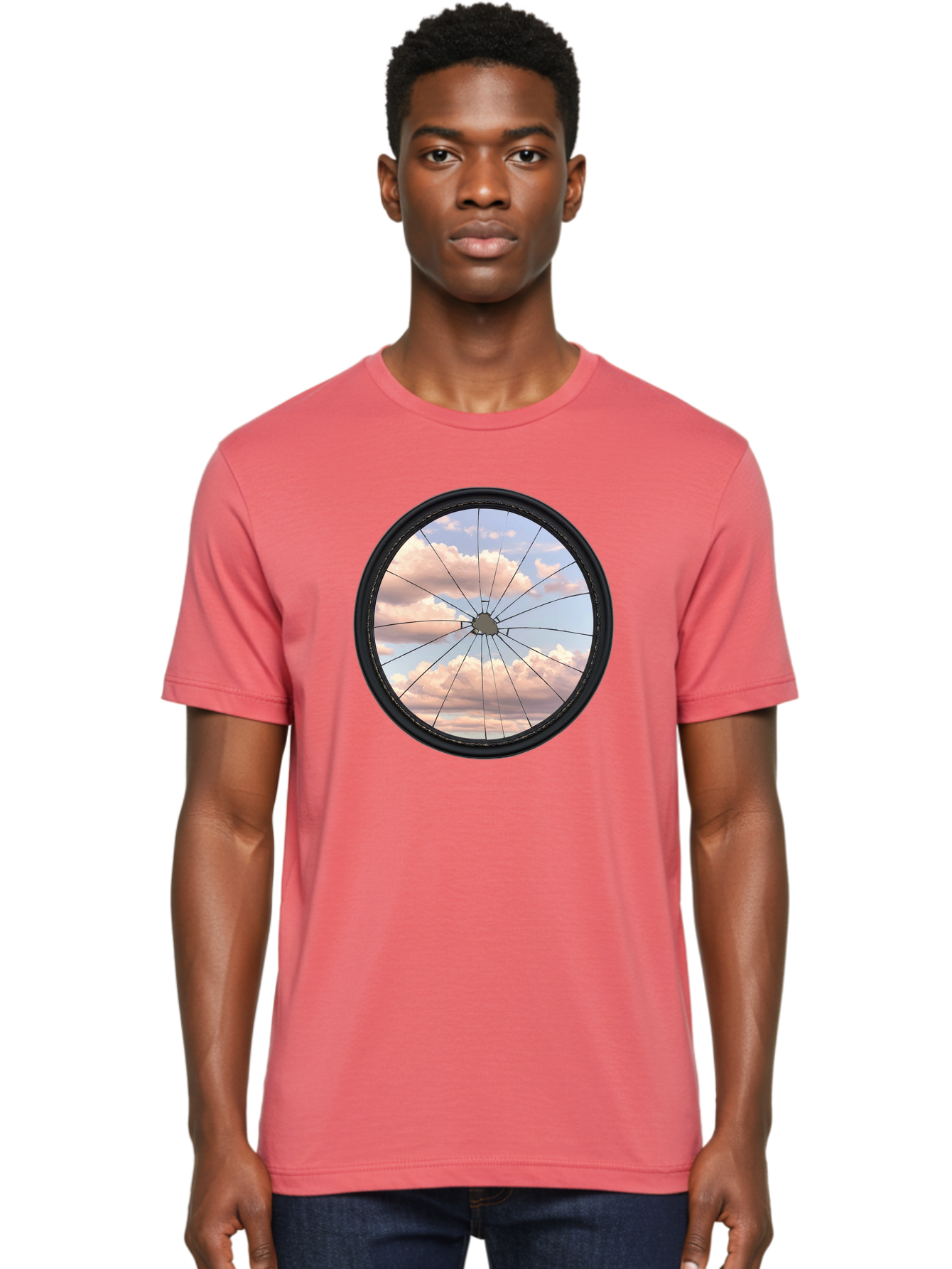 Bicycle-Wheel Men'S Graphic Tee, 100% Cotton, Comfortable Casual Summer Wear, Machine Washable, Vintage Camera, Old Camera, Antique Camera, Black Camera, Classic Photography, Photography Equipment, Nostalgic Device, Film Camera, Camera Art Bak051