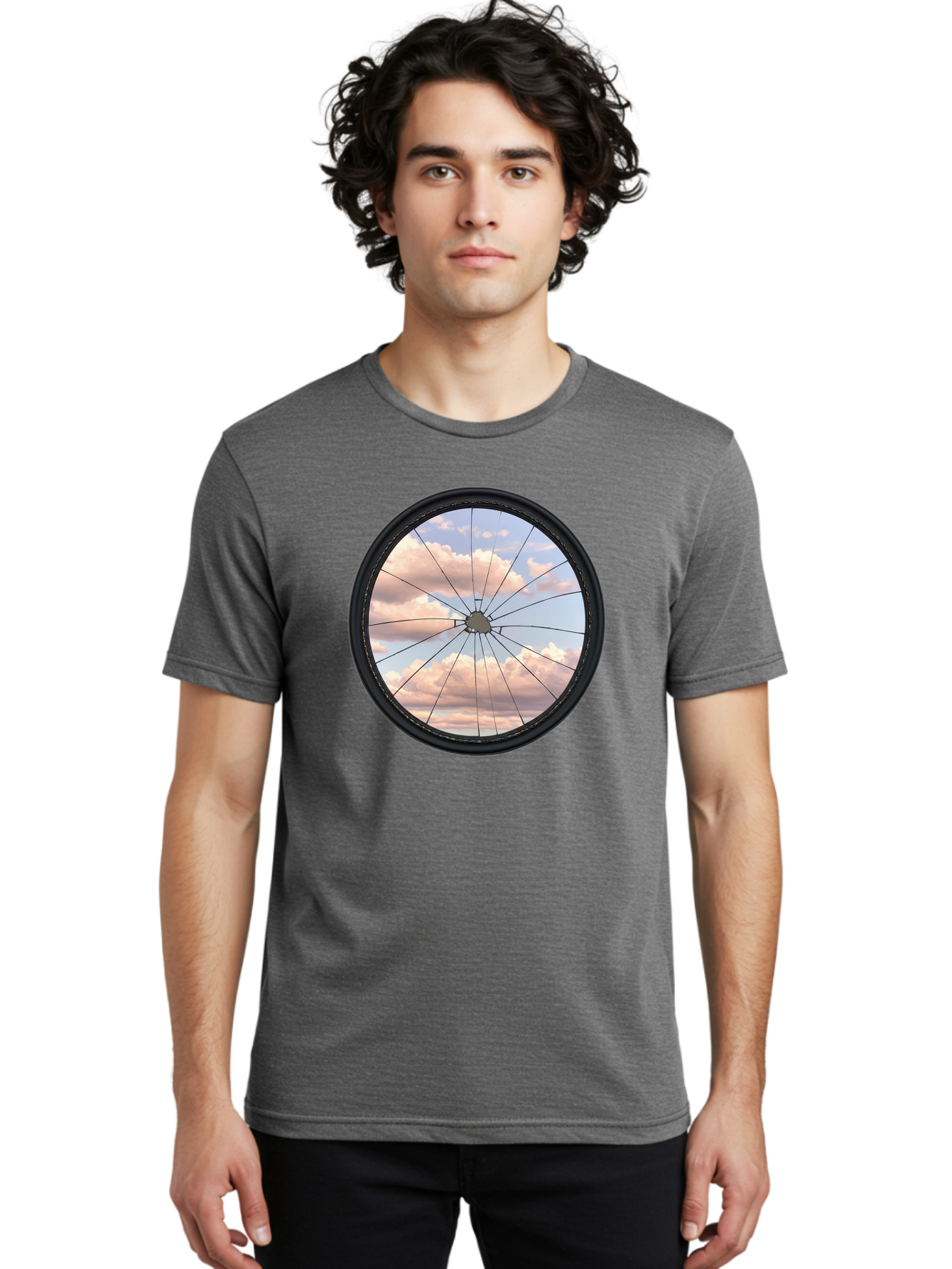 Bicycle-Wheel Men'S Graphic Tee, 100% Cotton, Comfortable Casual Summer Wear, Machine Washable, Vintage Camera, Old Camera, Antique Camera, Black Camera, Classic Photography, Photography Equipment, Nostalgic Device, Film Camera, Camera Art Bak051