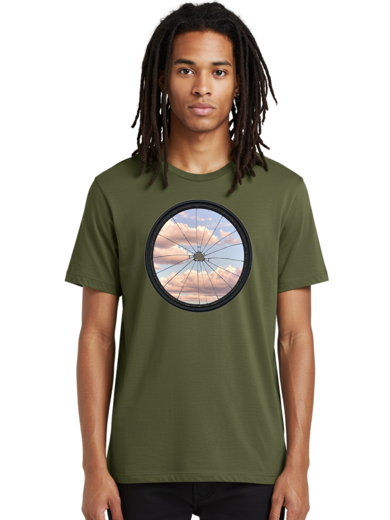 Bicycle-Wheel Men'S Graphic Tee, 100% Cotton, Comfortable Casual Summer Wear, Machine Washable, Vintage Camera, Old Camera, Antique Camera, Black Camera, Classic Photography, Photography Equipment, Nostalgic Device, Film Camera, Camera Art Bak051