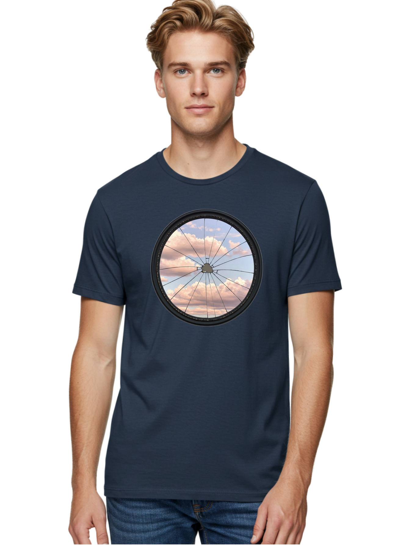 Bicycle-Wheel Men'S Graphic Tee, 100% Cotton, Comfortable Casual Summer Wear, Machine Washable, Vintage Camera, Old Camera, Antique Camera, Black Camera, Classic Photography, Photography Equipment, Nostalgic Device, Film Camera, Camera Art Bak051