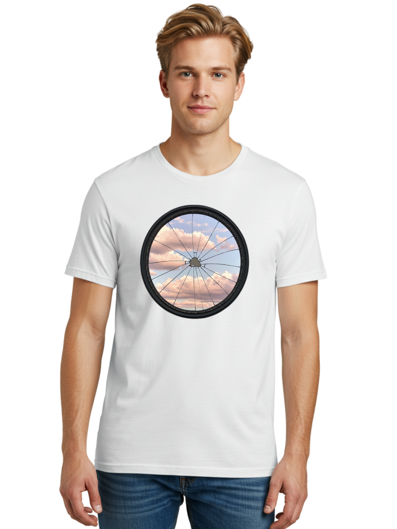 Bicycle-Wheel Men'S Graphic Tee, 100% Cotton, Comfortable Casual Summer Wear, Machine Washable, Vintage Camera, Old Camera, Antique Camera, Black Camera, Classic Photography, Photography Equipment, Nostalgic Device, Film Camera, Camera Art Bak051