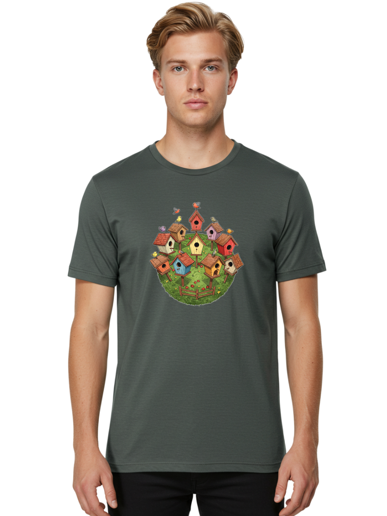 Birdhouses-1 Men'S Graphic Tee, 100% Cotton, Comfortable Casual Summer Wear, Machine Washable, Vintage Camera, Old Camera, Antique Camera, Black Camera, Classic Photography, Photography Equipment, Nostalgic Device, Film Camera, Camera Art Bak053