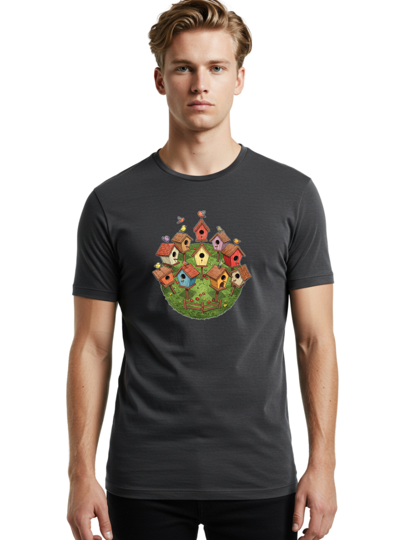 Birdhouses-1 Men'S Graphic Tee, 100% Cotton, Comfortable Casual Summer Wear, Machine Washable, Vintage Camera, Old Camera, Antique Camera, Black Camera, Classic Photography, Photography Equipment, Nostalgic Device, Film Camera, Camera Art Bak053