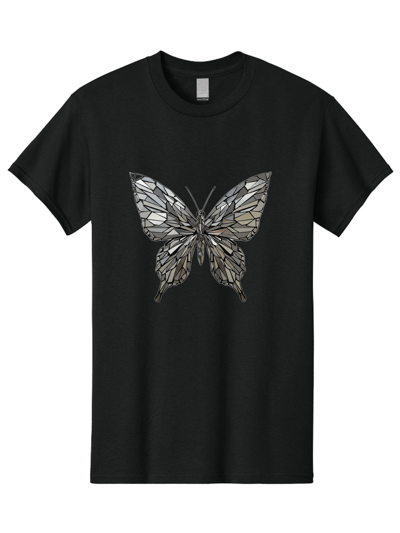 Black-Butterfly-Mosaic Men'S Graphic Tee, 100% Cotton, Comfortable Casual Summer Wear, Machine Washable, Vintage Camera, Old Camera, Antique Camera, Black Camera, Classic Photography, Photography Equipment, Nostalgic Device, Film Camera, Bak059