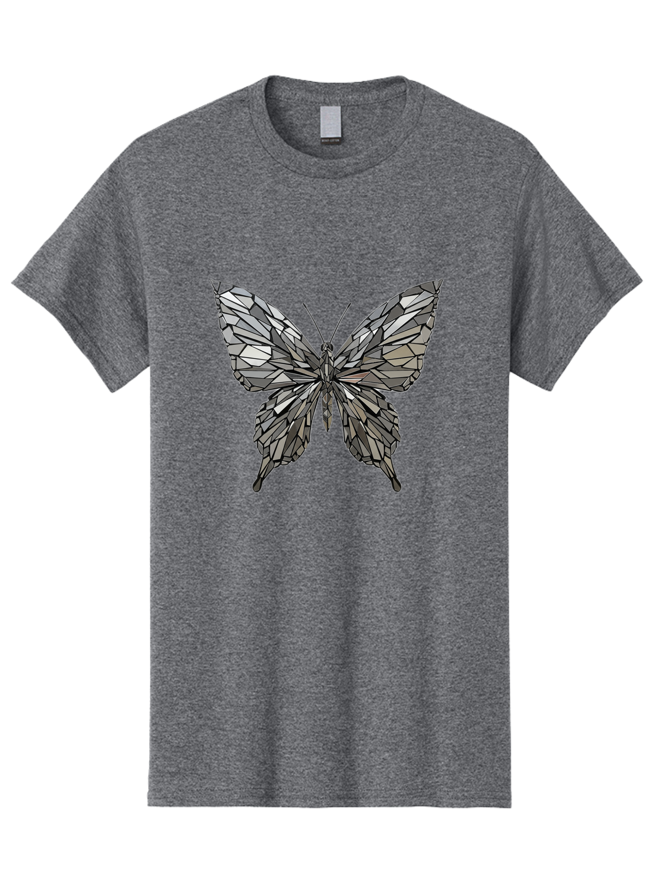 Black-Butterfly-Mosaic Men'S Graphic Tee, 100% Cotton, Comfortable Casual Summer Wear, Machine Washable, Vintage Camera, Old Camera, Antique Camera, Black Camera, Classic Photography, Photography Equipment, Nostalgic Device, Film Camera, Bak059