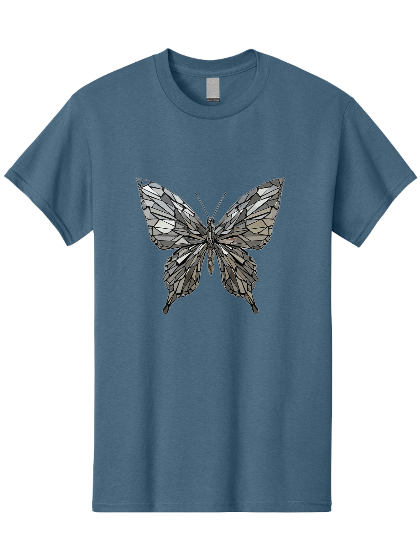 Black-Butterfly-Mosaic Men'S Graphic Tee, 100% Cotton, Comfortable Casual Summer Wear, Machine Washable, Vintage Camera, Old Camera, Antique Camera, Black Camera, Classic Photography, Photography Equipment, Nostalgic Device, Film Camera, Bak059