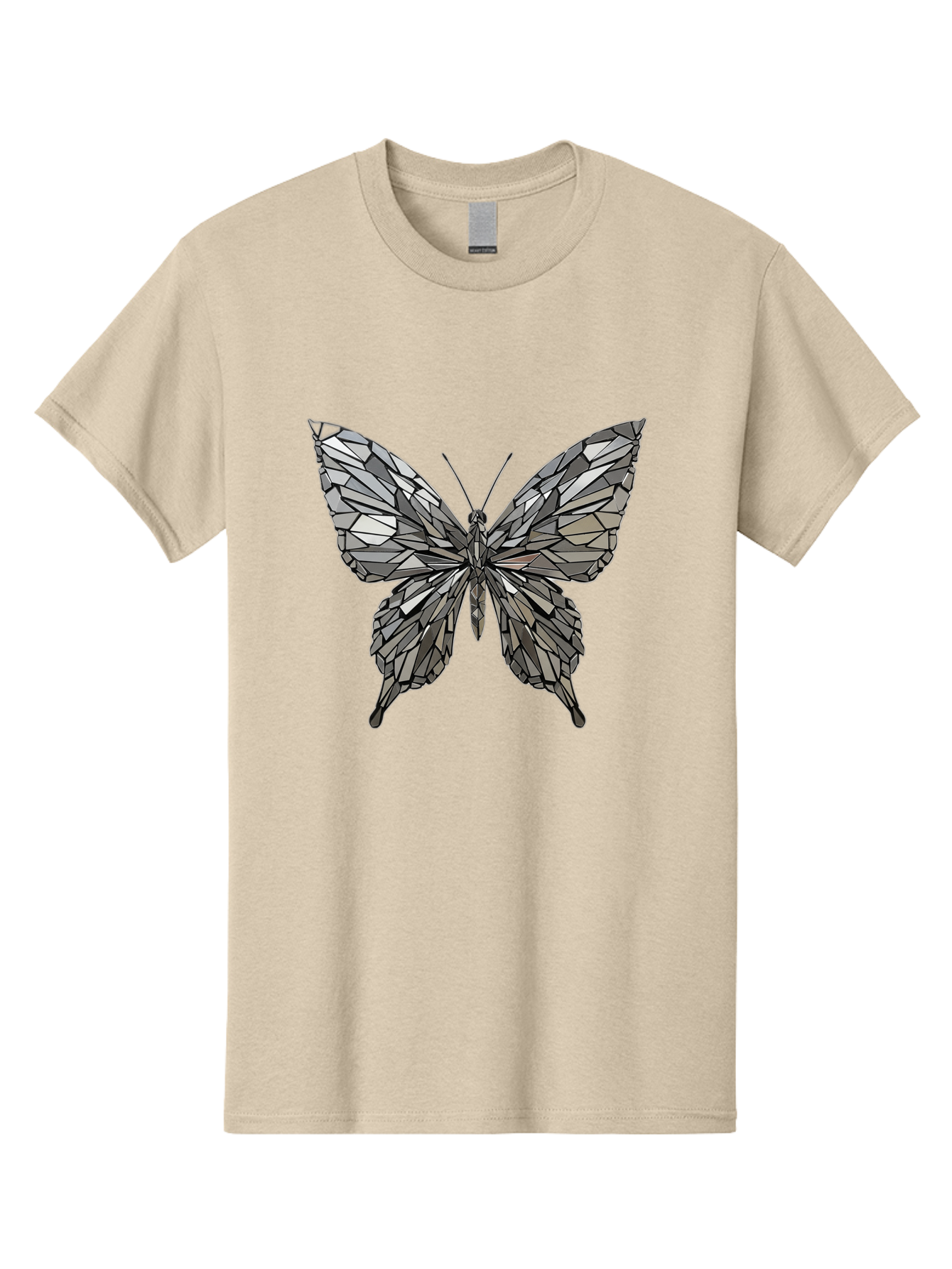 Black-Butterfly-Mosaic Men'S Graphic Tee, 100% Cotton, Comfortable Casual Summer Wear, Machine Washable, Vintage Camera, Old Camera, Antique Camera, Black Camera, Classic Photography, Photography Equipment, Nostalgic Device, Film Camera, Bak059