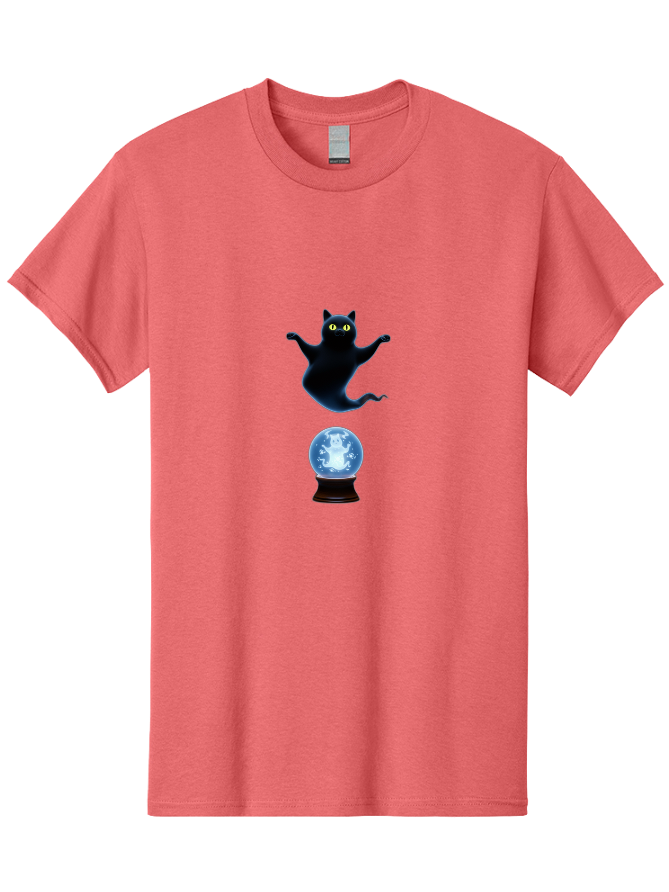 Black-Cat-And-Crystal-Ball Men'S Graphic Tee, 100% Cotton, Comfortable Casual Summer Wear, Machine Washable, Vintage Camera, Old Camera, Antique Camera, Black Camera, Classic Photography, Photography Equipment, Nostalgic Device, Film Camera, Bak061
