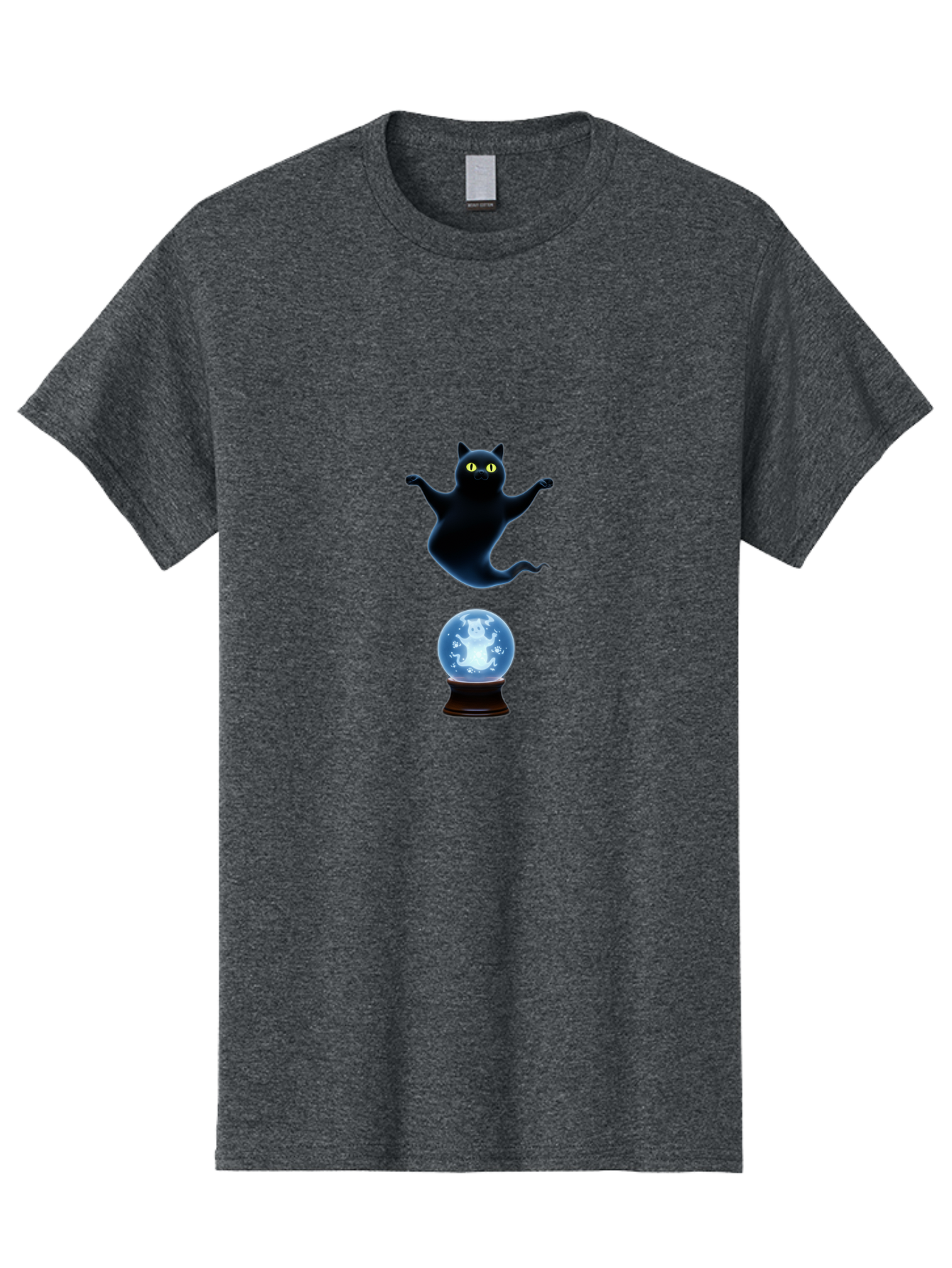 Black-Cat-And-Crystal-Ball Men'S Graphic Tee, 100% Cotton, Comfortable Casual Summer Wear, Machine Washable, Vintage Camera, Old Camera, Antique Camera, Black Camera, Classic Photography, Photography Equipment, Nostalgic Device, Film Camera, Bak061