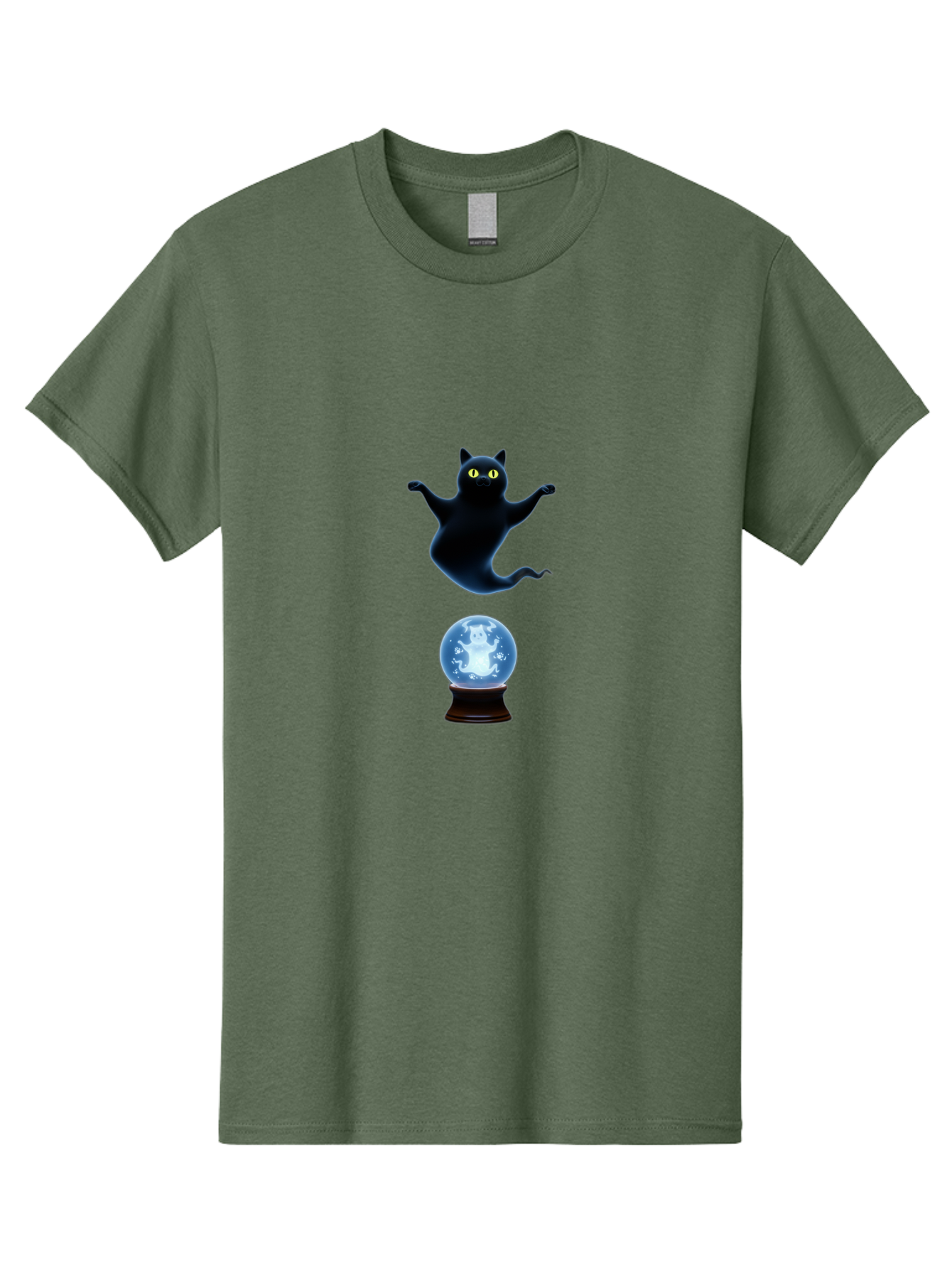 Black-Cat-And-Crystal-Ball Men'S Graphic Tee, 100% Cotton, Comfortable Casual Summer Wear, Machine Washable, Vintage Camera, Old Camera, Antique Camera, Black Camera, Classic Photography, Photography Equipment, Nostalgic Device, Film Camera, Bak061