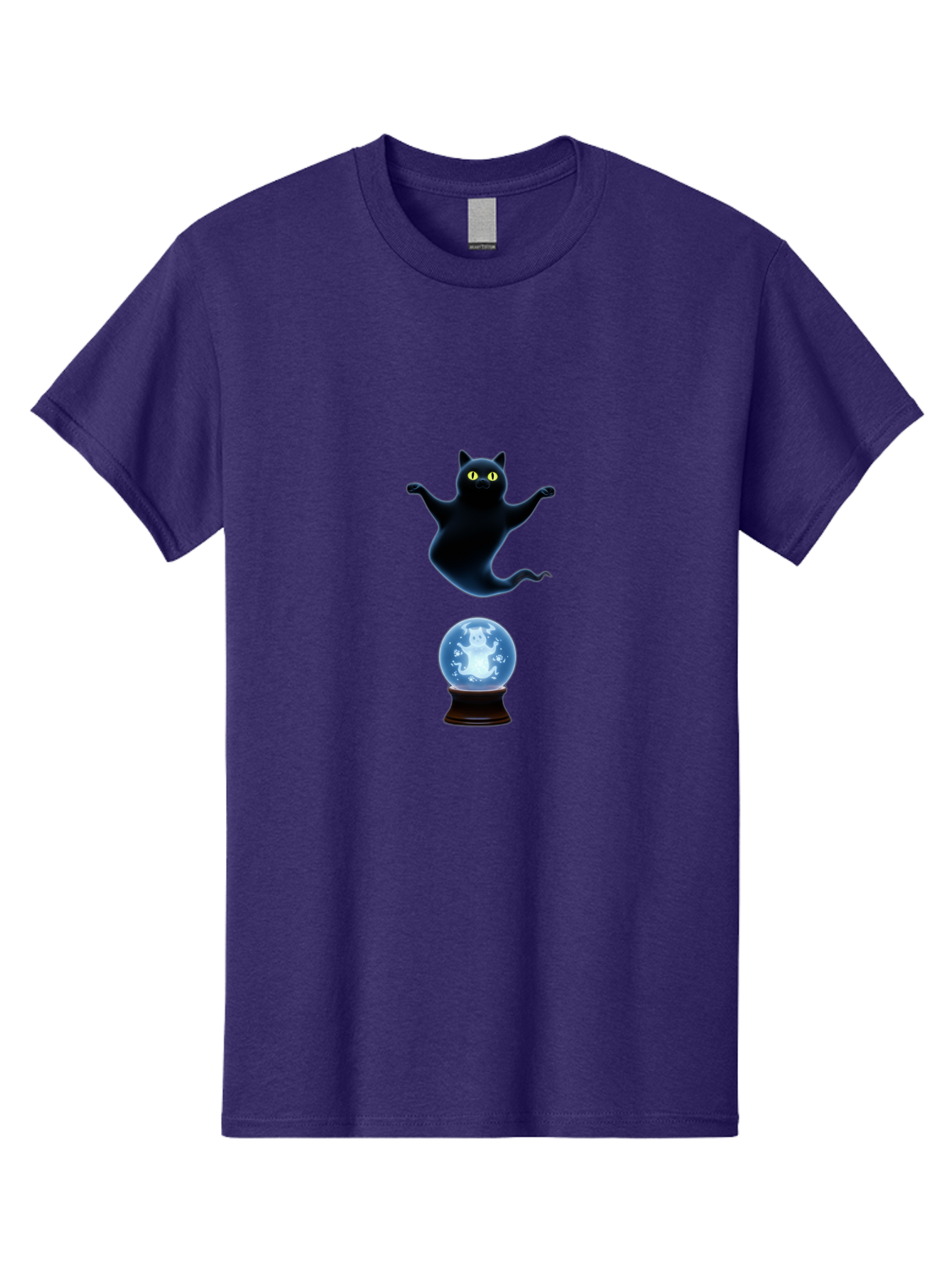 Black-Cat-And-Crystal-Ball Men'S Graphic Tee, 100% Cotton, Comfortable Casual Summer Wear, Machine Washable, Vintage Camera, Old Camera, Antique Camera, Black Camera, Classic Photography, Photography Equipment, Nostalgic Device, Film Camera, Bak061