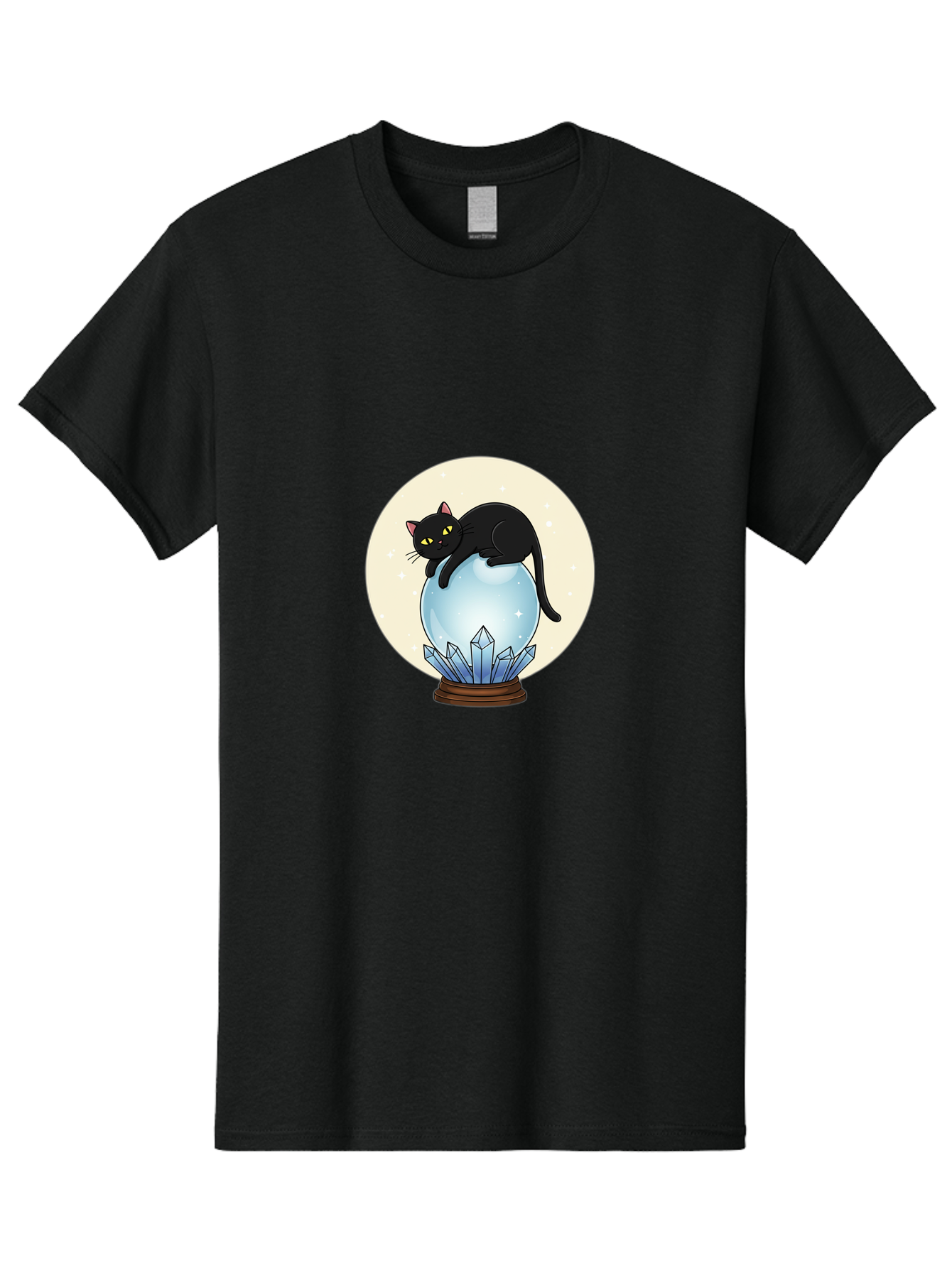 Black-Cat-Crystal-Ball Men'S Graphic Tee, 100% Cotton, Comfortable Casual Summer Wear, Machine Washable, Vintage Camera, Old Camera, Antique Camera, Black Camera, Classic Photography, Photography Equipment, Nostalgic Device, Film Camera, Bak062