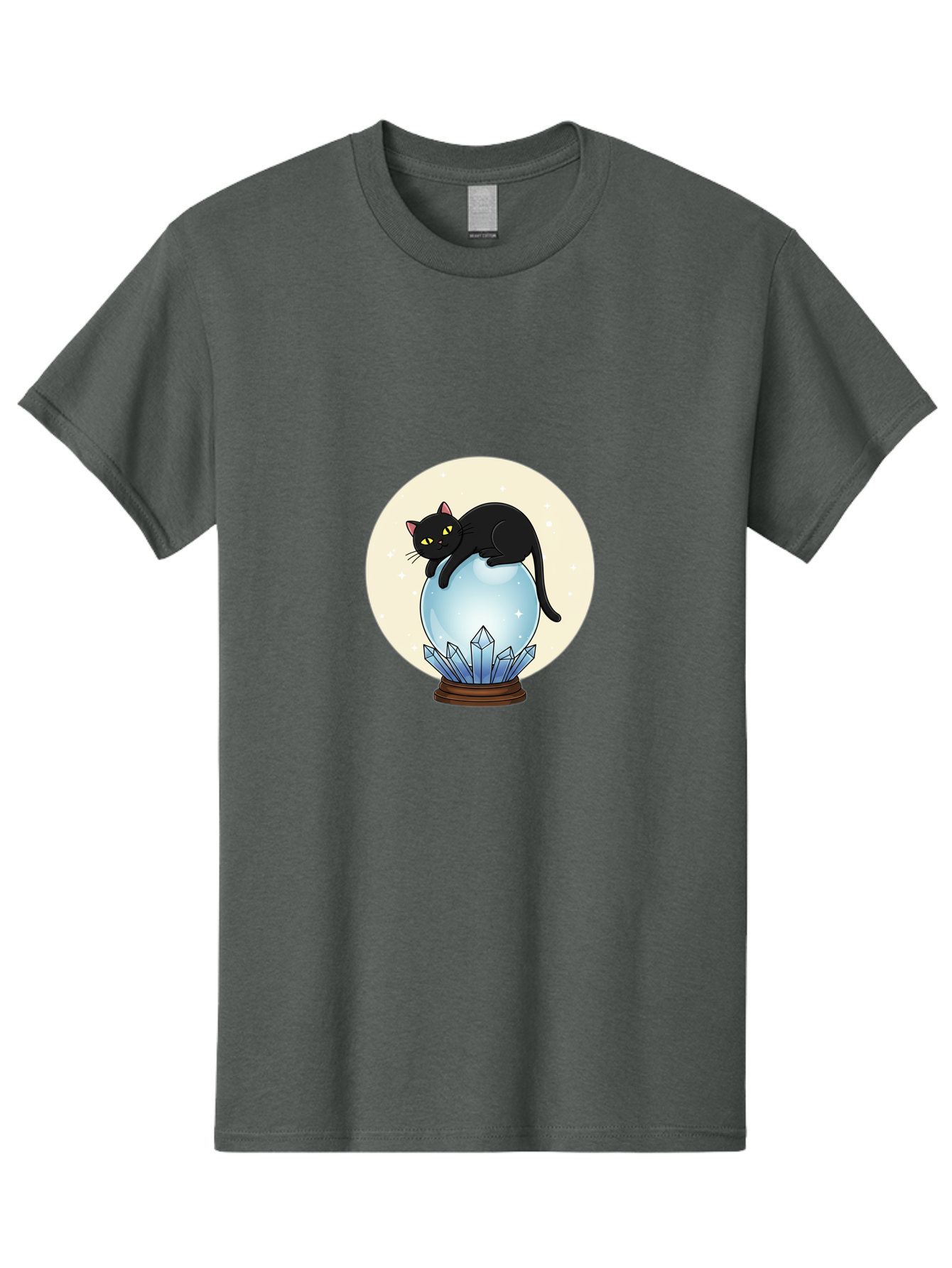Black-Cat-Crystal-Ball Men'S Graphic Tee, 100% Cotton, Comfortable Casual Summer Wear, Machine Washable, Vintage Camera, Old Camera, Antique Camera, Black Camera, Classic Photography, Photography Equipment, Nostalgic Device, Film Camera, Bak062