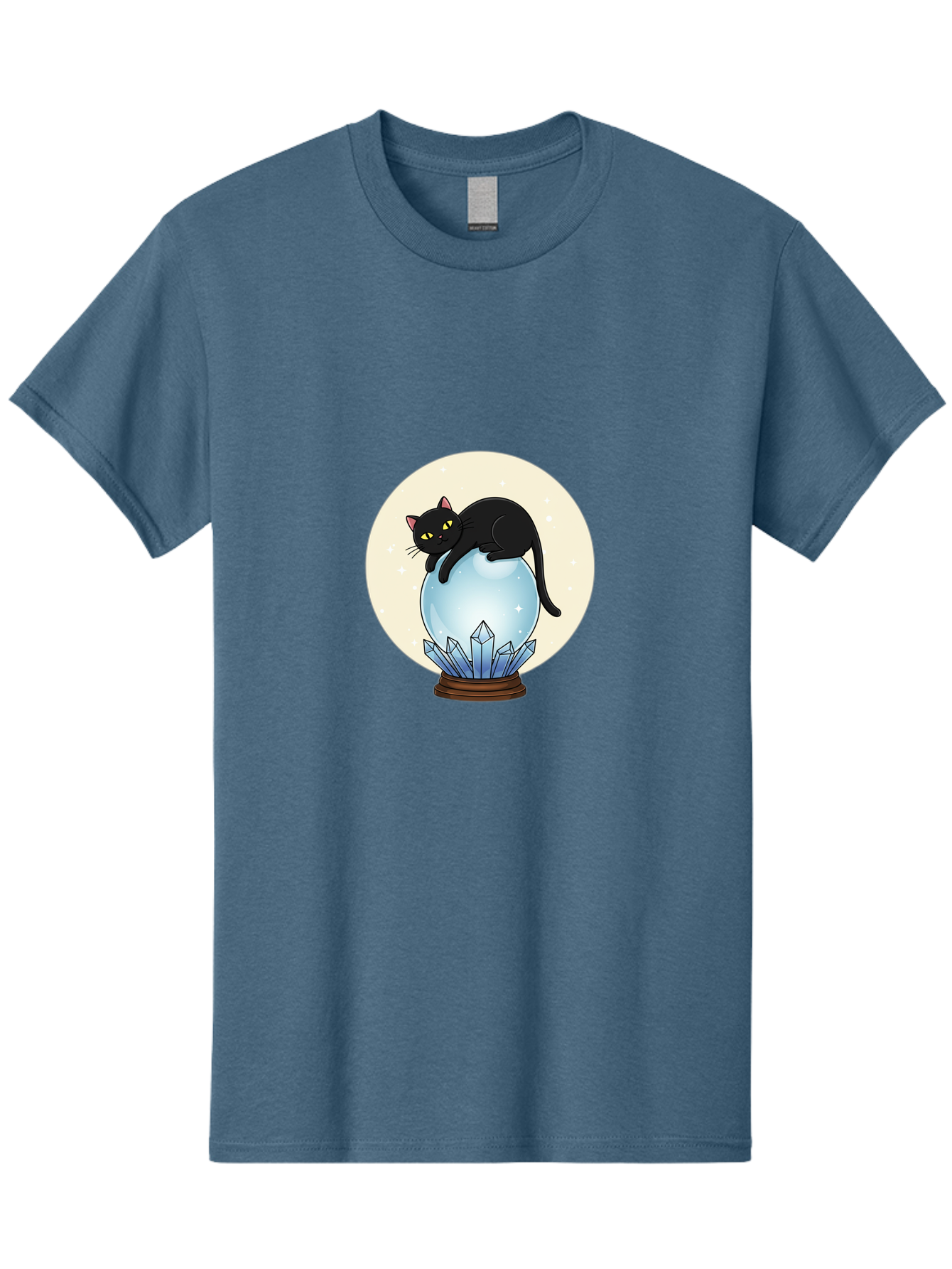 Black-Cat-Crystal-Ball Men'S Graphic Tee, 100% Cotton, Comfortable Casual Summer Wear, Machine Washable, Vintage Camera, Old Camera, Antique Camera, Black Camera, Classic Photography, Photography Equipment, Nostalgic Device, Film Camera, Bak062