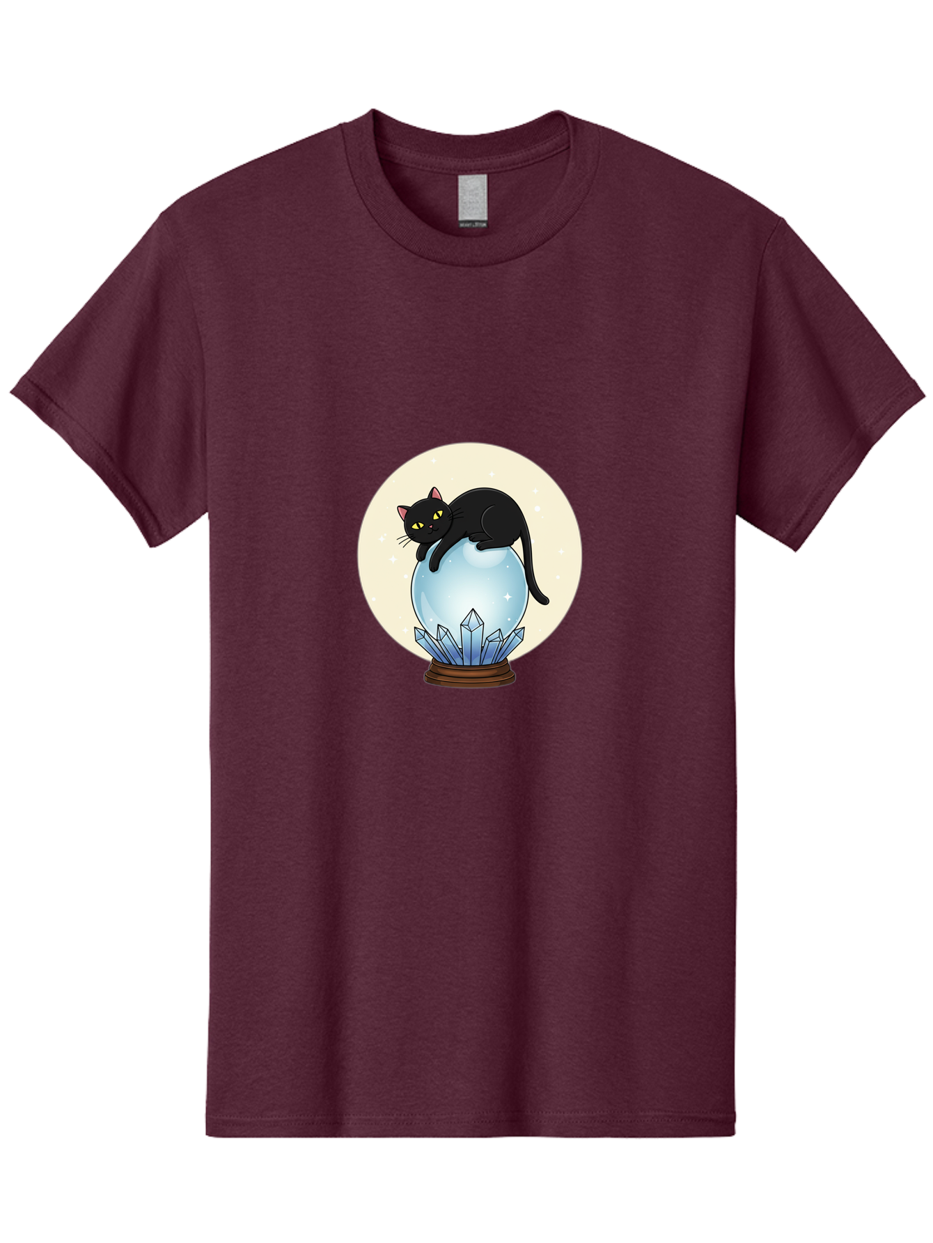 Black-Cat-Crystal-Ball Men'S Graphic Tee, 100% Cotton, Comfortable Casual Summer Wear, Machine Washable, Vintage Camera, Old Camera, Antique Camera, Black Camera, Classic Photography, Photography Equipment, Nostalgic Device, Film Camera, Bak062