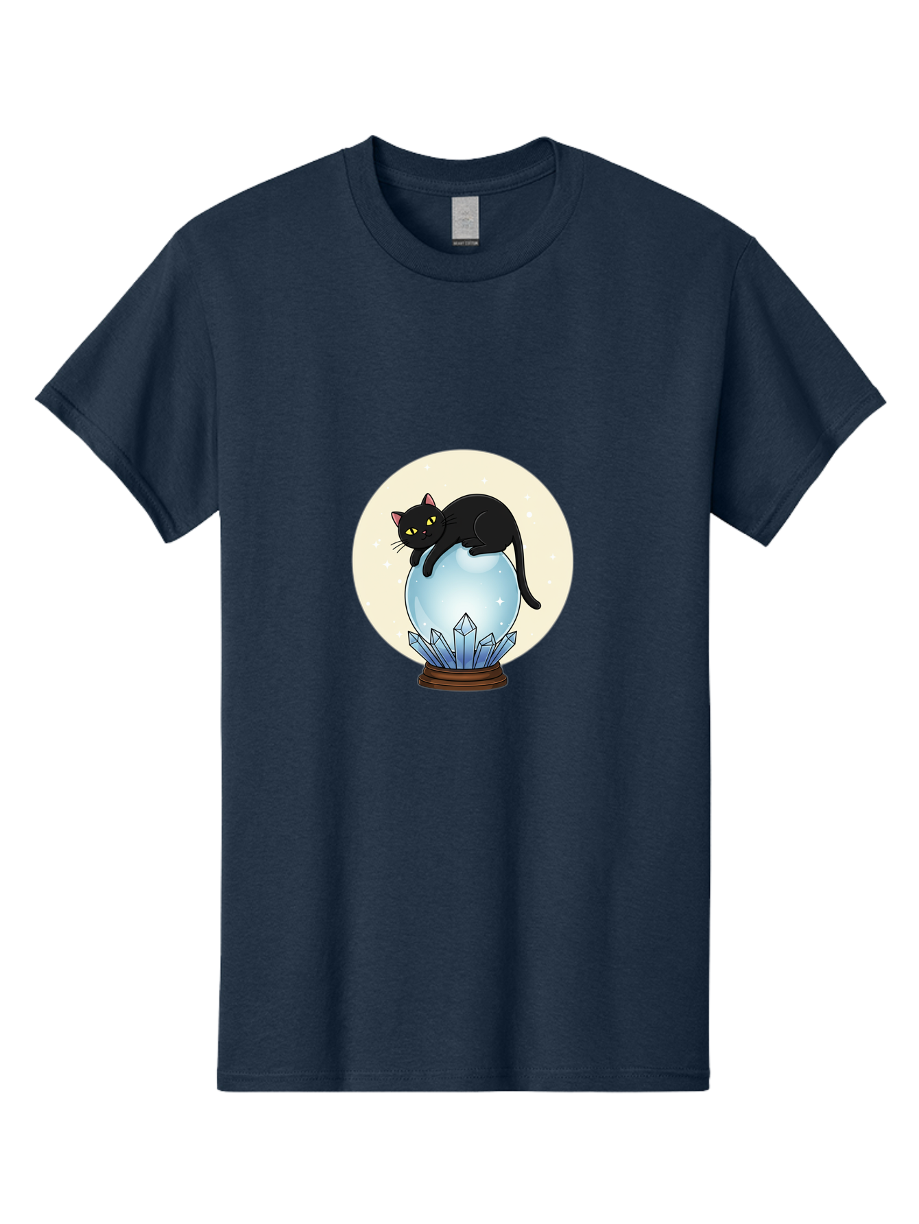 Black-Cat-Crystal-Ball Men'S Graphic Tee, 100% Cotton, Comfortable Casual Summer Wear, Machine Washable, Vintage Camera, Old Camera, Antique Camera, Black Camera, Classic Photography, Photography Equipment, Nostalgic Device, Film Camera, Bak062