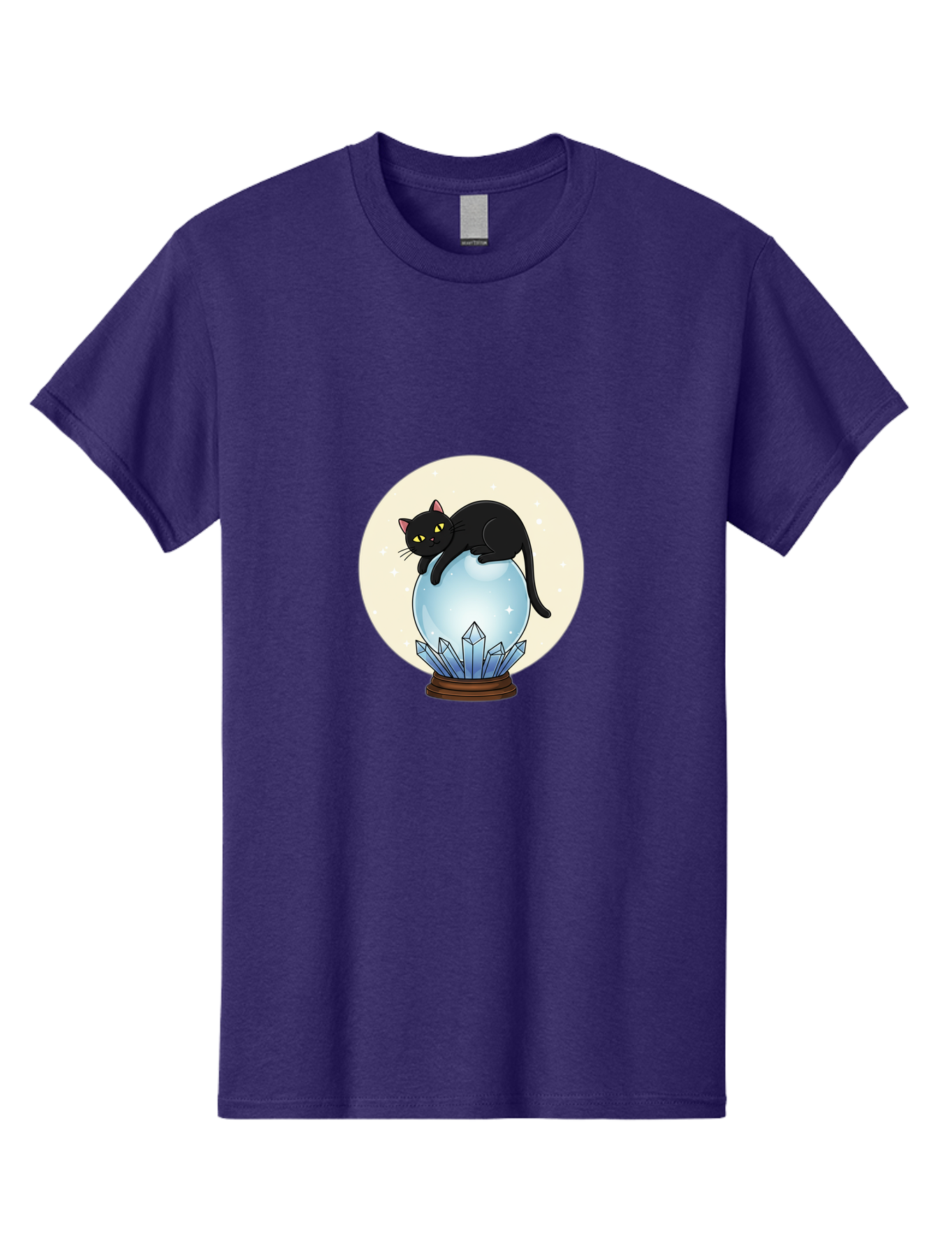 Black-Cat-Crystal-Ball Men'S Graphic Tee, 100% Cotton, Comfortable Casual Summer Wear, Machine Washable, Vintage Camera, Old Camera, Antique Camera, Black Camera, Classic Photography, Photography Equipment, Nostalgic Device, Film Camera, Bak062