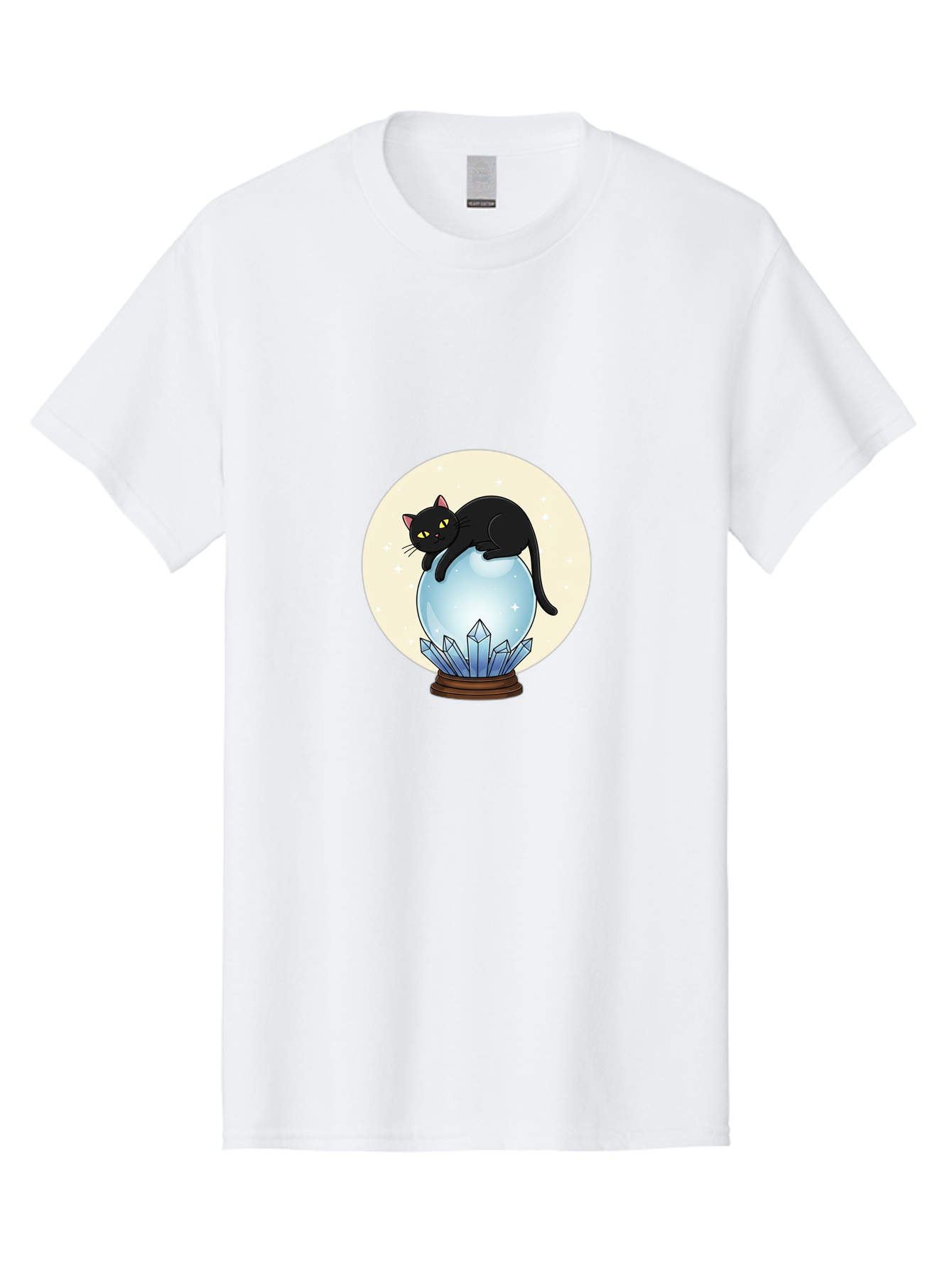 Black-Cat-Crystal-Ball Men'S Graphic Tee, 100% Cotton, Comfortable Casual Summer Wear, Machine Washable, Vintage Camera, Old Camera, Antique Camera, Black Camera, Classic Photography, Photography Equipment, Nostalgic Device, Film Camera, Bak062