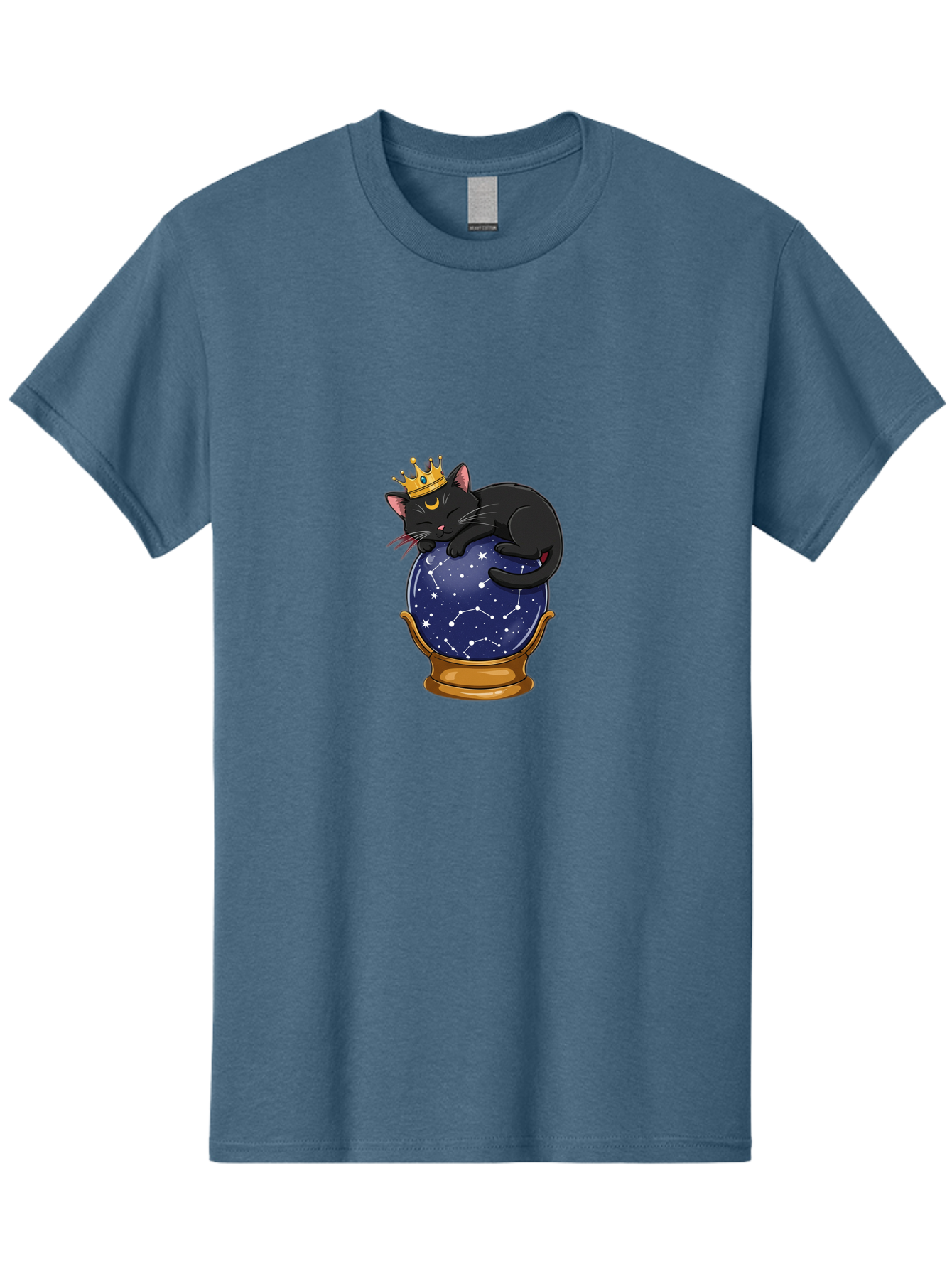 Black-Cat-On-Crystal-Ball-1 Men'S Graphic Tee, 100% Cotton, Comfortable Casual Summer Wear, Machine Washable, Vintage Camera, Old Camera, Antique Camera, Black Camera, Classic Photography, Photography Equipment, Nostalgic Device, Film Camera, Bak063