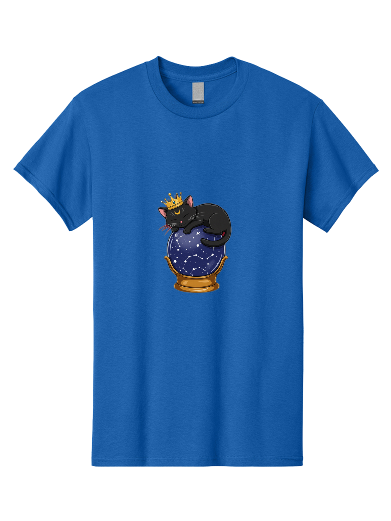 Black-Cat-On-Crystal-Ball-1 Men'S Graphic Tee, 100% Cotton, Comfortable Casual Summer Wear, Machine Washable, Vintage Camera, Old Camera, Antique Camera, Black Camera, Classic Photography, Photography Equipment, Nostalgic Device, Film Camera, Bak063