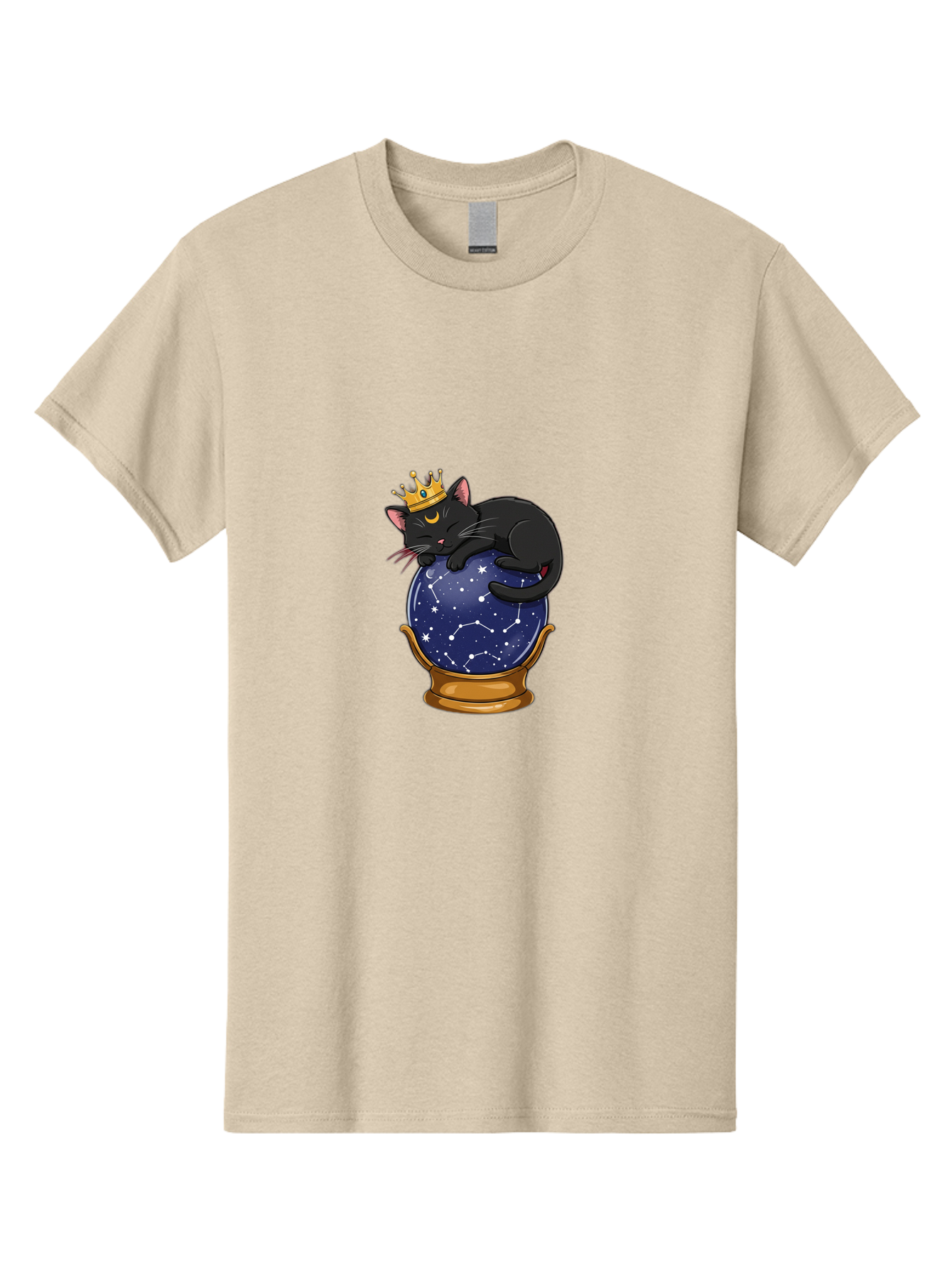 Black-Cat-On-Crystal-Ball-1 Men'S Graphic Tee, 100% Cotton, Comfortable Casual Summer Wear, Machine Washable, Vintage Camera, Old Camera, Antique Camera, Black Camera, Classic Photography, Photography Equipment, Nostalgic Device, Film Camera, Bak063