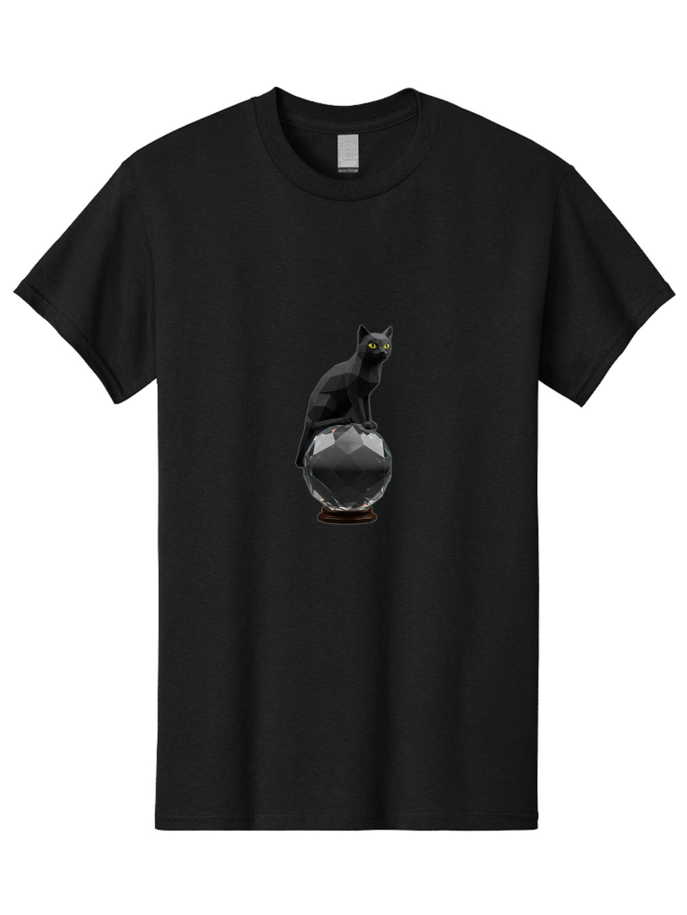 Black-Cat-On-Crystal-Ball Men'S Graphic Tee, 100% Cotton, Comfortable Casual Summer Wear, Machine Washable, Vintage Camera, Old Camera, Antique Camera, Black Camera, Classic Photography, Photography Equipment, Nostalgic Device, Film Camera, Bak065