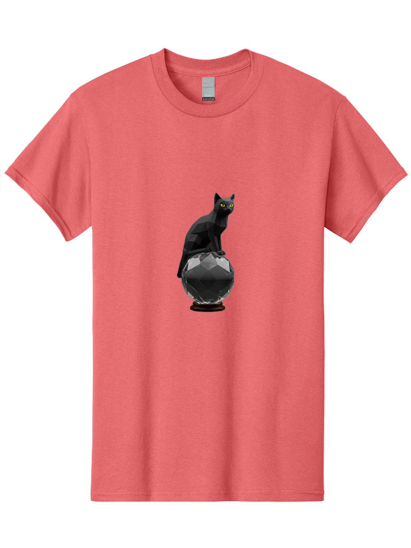 Black-Cat-On-Crystal-Ball Men'S Graphic Tee, 100% Cotton, Comfortable Casual Summer Wear, Machine Washable, Vintage Camera, Old Camera, Antique Camera, Black Camera, Classic Photography, Photography Equipment, Nostalgic Device, Film Camera, Bak065