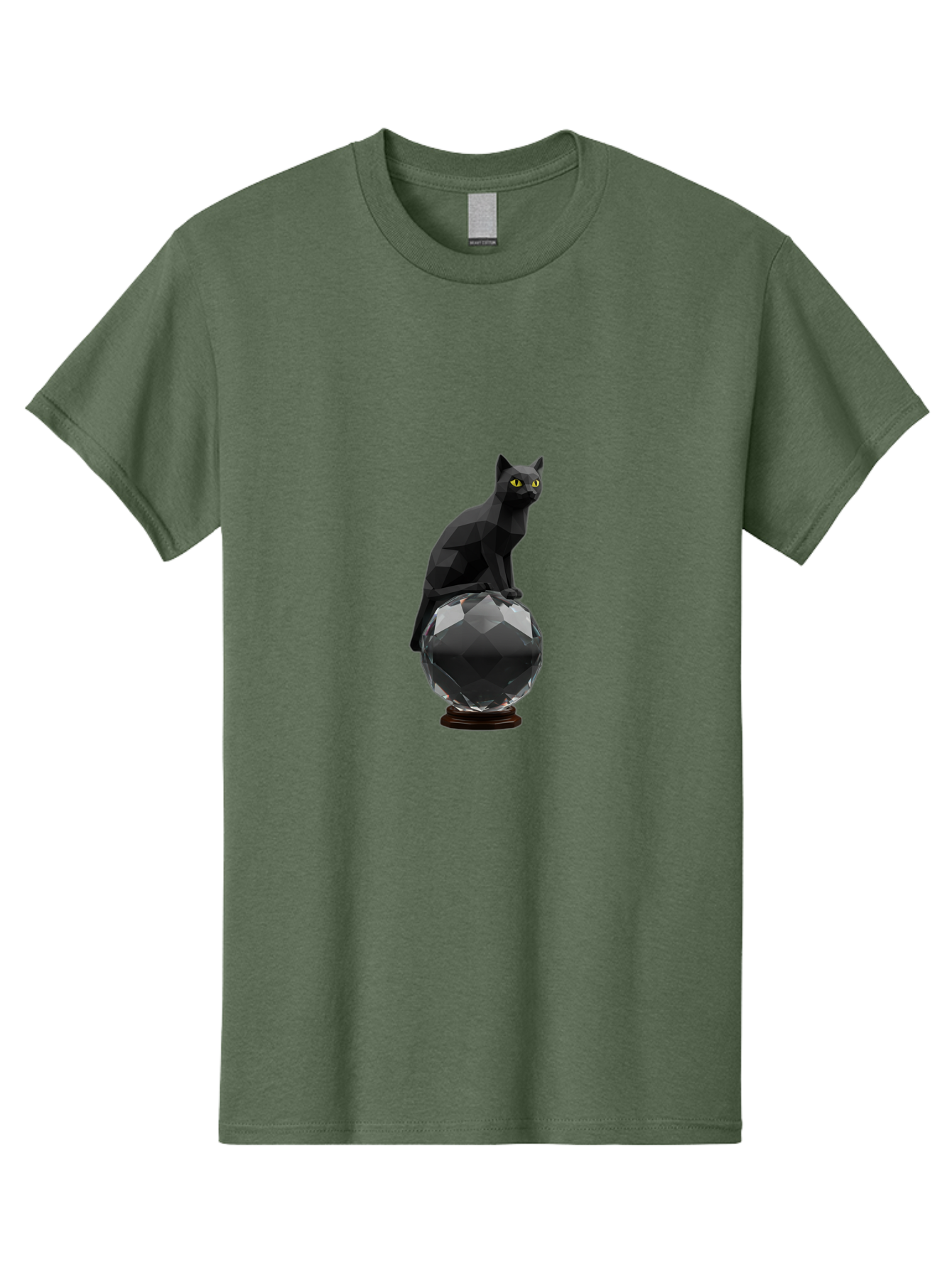 Black-Cat-On-Crystal-Ball Men'S Graphic Tee, 100% Cotton, Comfortable Casual Summer Wear, Machine Washable, Vintage Camera, Old Camera, Antique Camera, Black Camera, Classic Photography, Photography Equipment, Nostalgic Device, Film Camera, Bak065