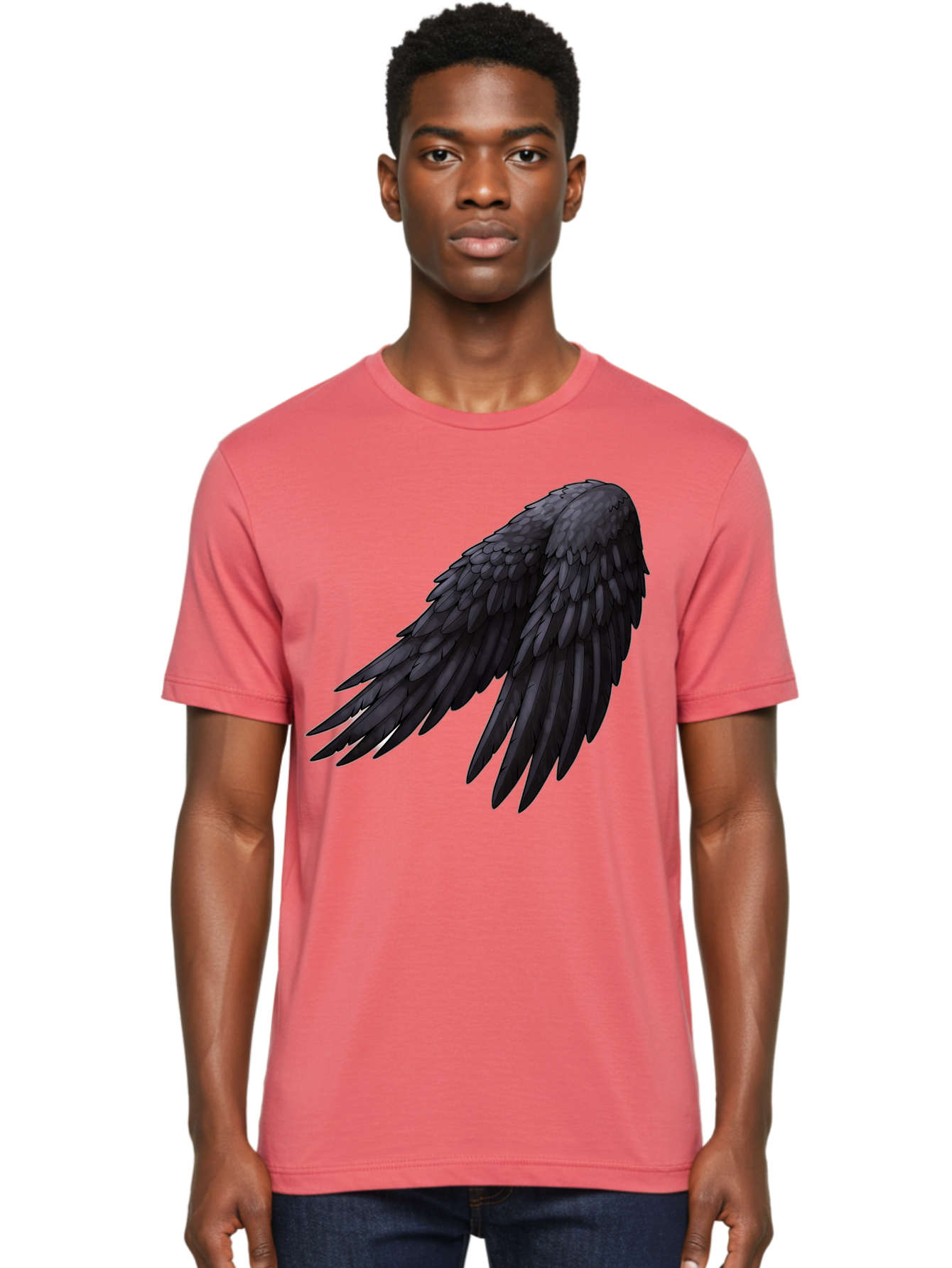 Black-Feathered-Wing Men'S Graphic Tee, 100% Cotton, Comfortable Casual Summer Wear, Machine Washable, Vintage Camera, Old Camera, Antique Camera, Black Camera, Classic Photography, Photography Equipment, Nostalgic Device, Film Camera, Bak066