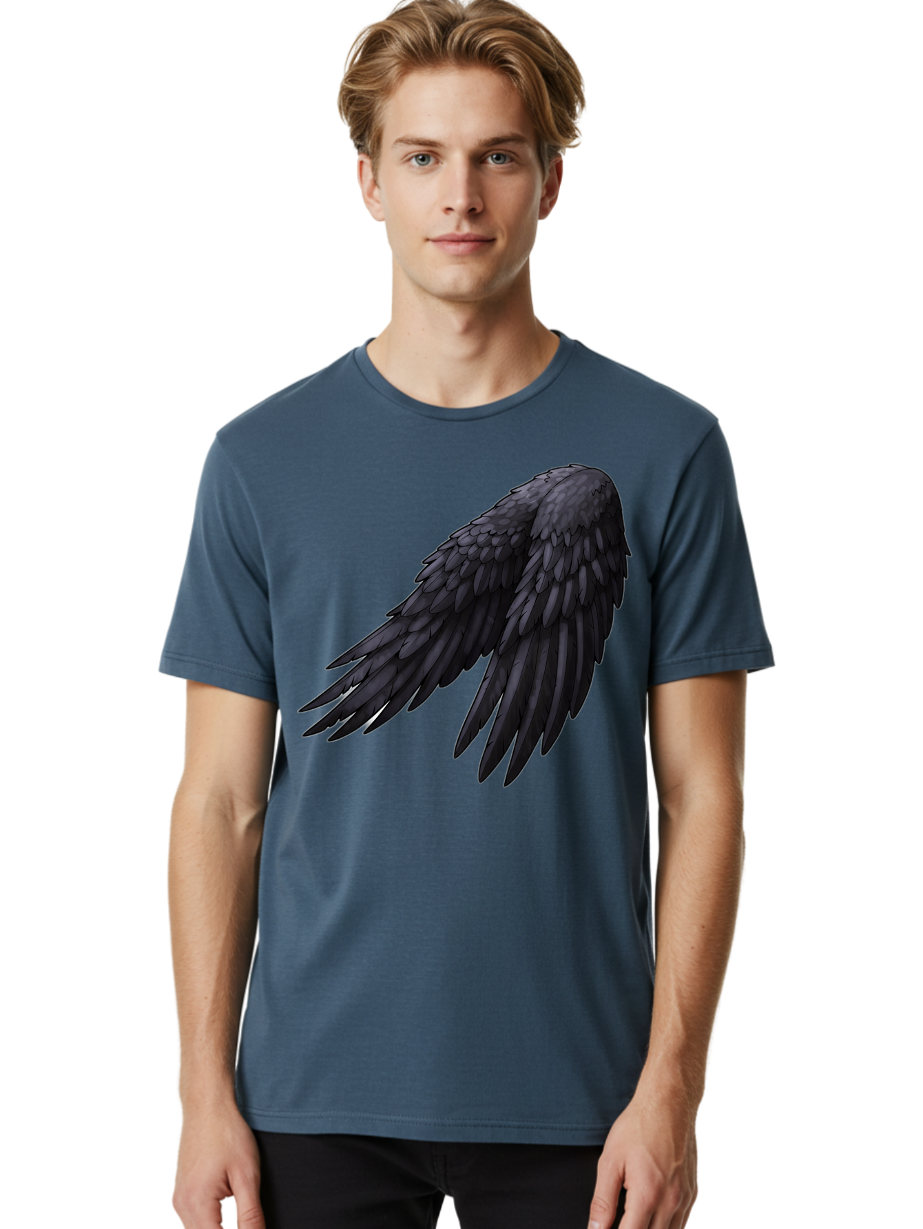 Black-Feathered-Wing Men'S Graphic Tee, 100% Cotton, Comfortable Casual Summer Wear, Machine Washable, Vintage Camera, Old Camera, Antique Camera, Black Camera, Classic Photography, Photography Equipment, Nostalgic Device, Film Camera, Bak066