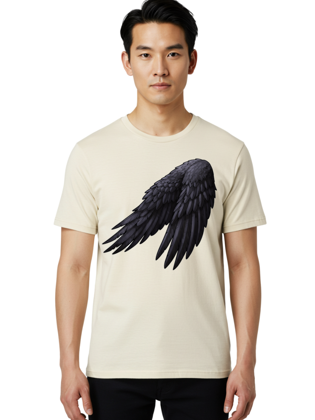 Black-Feathered-Wing Men'S Graphic Tee, 100% Cotton, Comfortable Casual Summer Wear, Machine Washable, Vintage Camera, Old Camera, Antique Camera, Black Camera, Classic Photography, Photography Equipment, Nostalgic Device, Film Camera, Bak066
