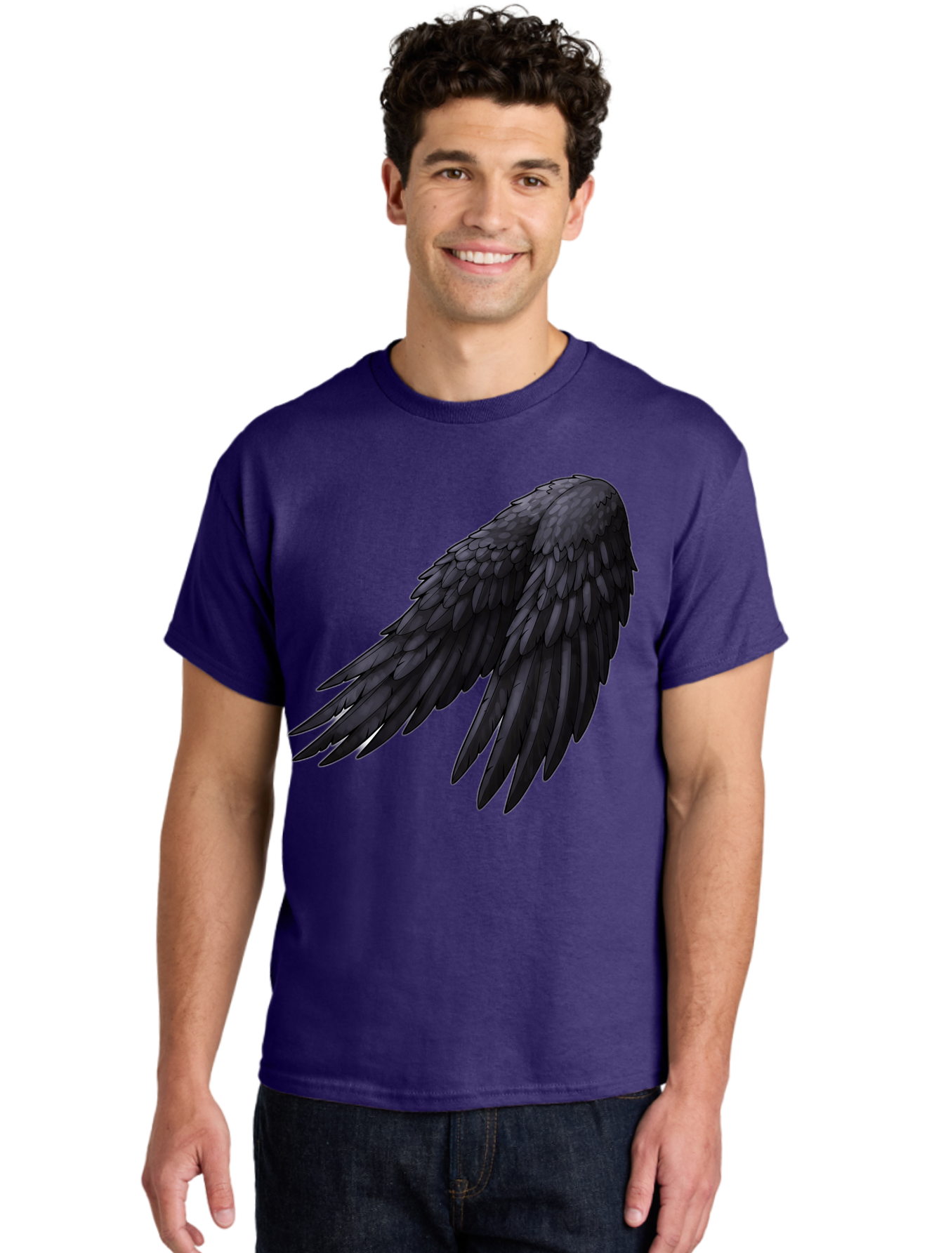 Black-Feathered-Wing Men'S Graphic Tee, 100% Cotton, Comfortable Casual Summer Wear, Machine Washable, Vintage Camera, Old Camera, Antique Camera, Black Camera, Classic Photography, Photography Equipment, Nostalgic Device, Film Camera, Bak066