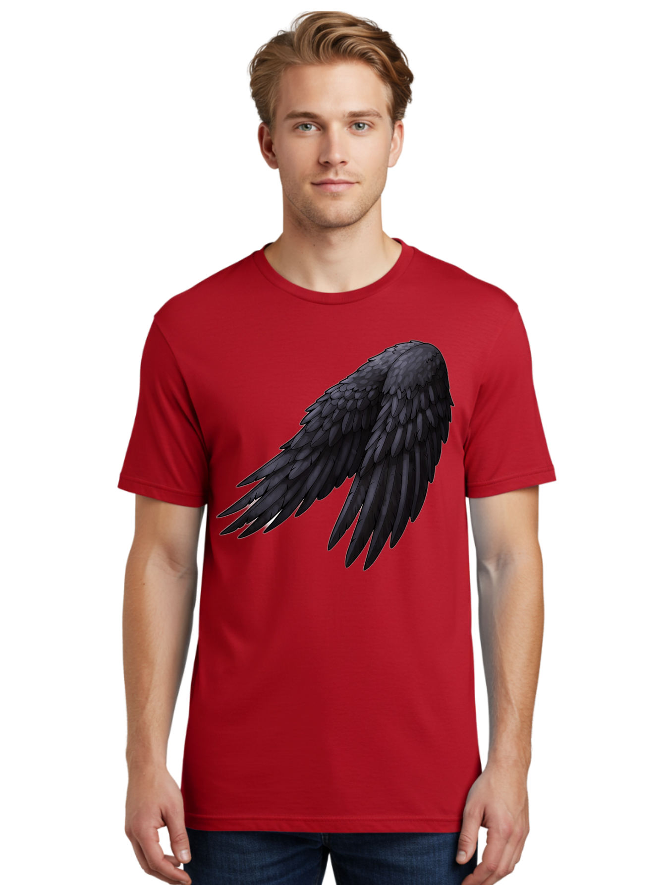 Black-Feathered-Wing Men'S Graphic Tee, 100% Cotton, Comfortable Casual Summer Wear, Machine Washable, Vintage Camera, Old Camera, Antique Camera, Black Camera, Classic Photography, Photography Equipment, Nostalgic Device, Film Camera, Bak066