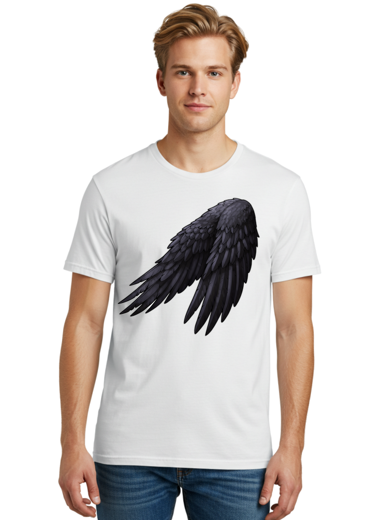 Black-Feathered-Wing Men'S Graphic Tee, 100% Cotton, Comfortable Casual Summer Wear, Machine Washable, Vintage Camera, Old Camera, Antique Camera, Black Camera, Classic Photography, Photography Equipment, Nostalgic Device, Film Camera, Bak066