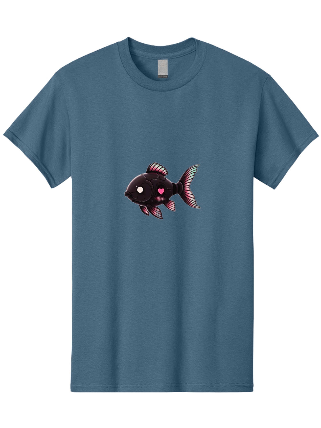 Black-Fish-With-Pink-Heart Men'S Graphic Tee, 100% Cotton, Comfortable Casual Summer Wear, Machine Washable, Vintage Camera, Old Camera, Antique Camera, Black Camera, Classic Photography, Photography Equipment, Nostalgic Device, Film Camera, Bak067