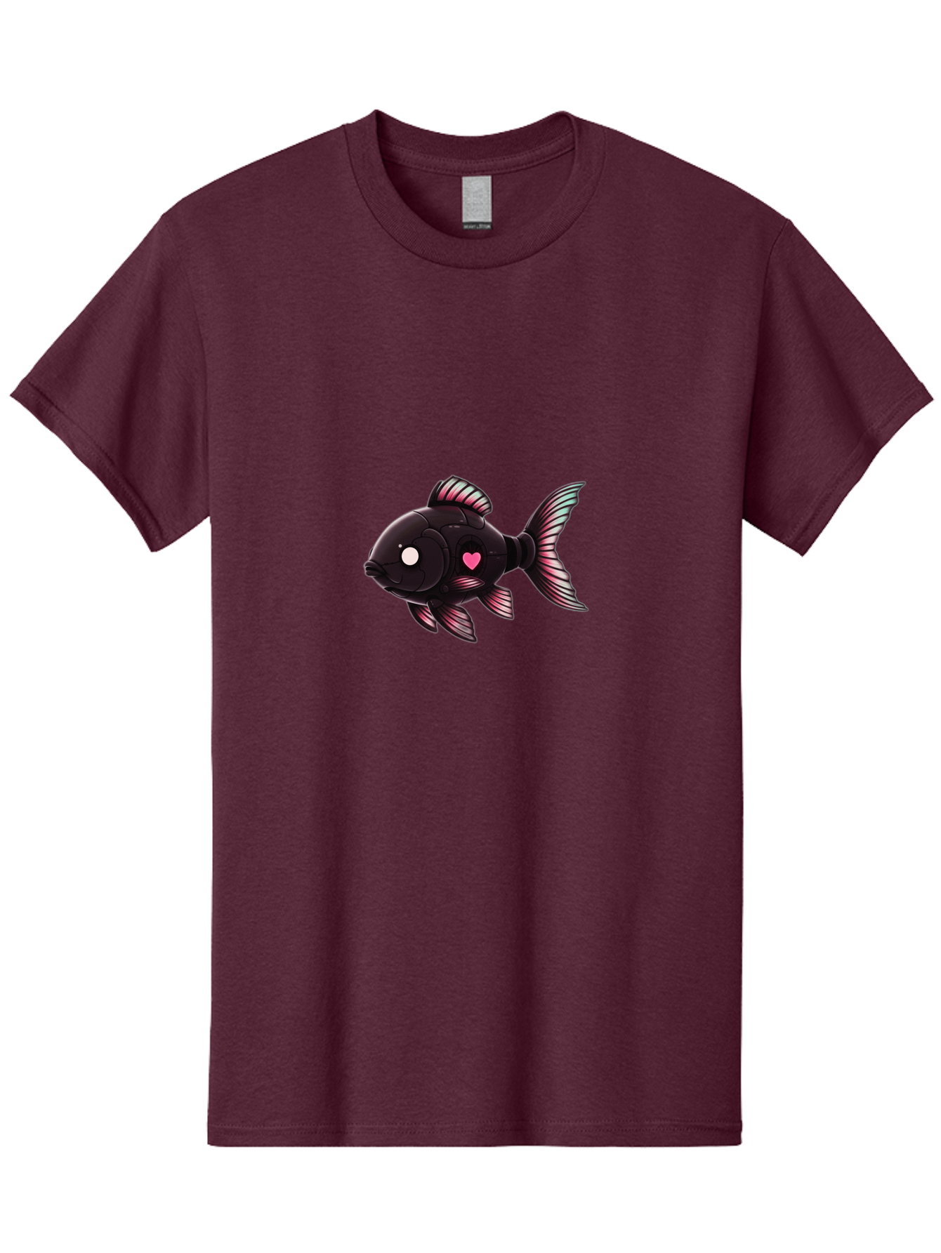 Black-Fish-With-Pink-Heart Men'S Graphic Tee, 100% Cotton, Comfortable Casual Summer Wear, Machine Washable, Vintage Camera, Old Camera, Antique Camera, Black Camera, Classic Photography, Photography Equipment, Nostalgic Device, Film Camera, Bak067