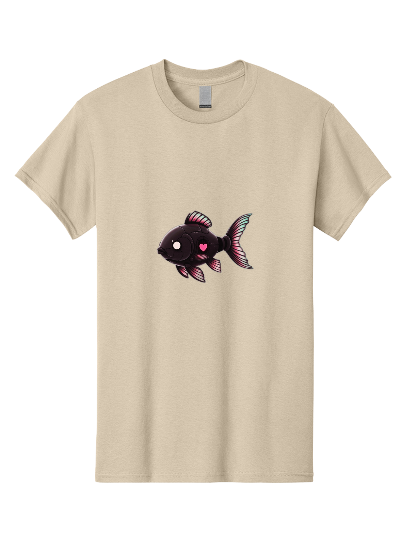 Black-Fish-With-Pink-Heart Men'S Graphic Tee, 100% Cotton, Comfortable Casual Summer Wear, Machine Washable, Vintage Camera, Old Camera, Antique Camera, Black Camera, Classic Photography, Photography Equipment, Nostalgic Device, Film Camera, Bak067