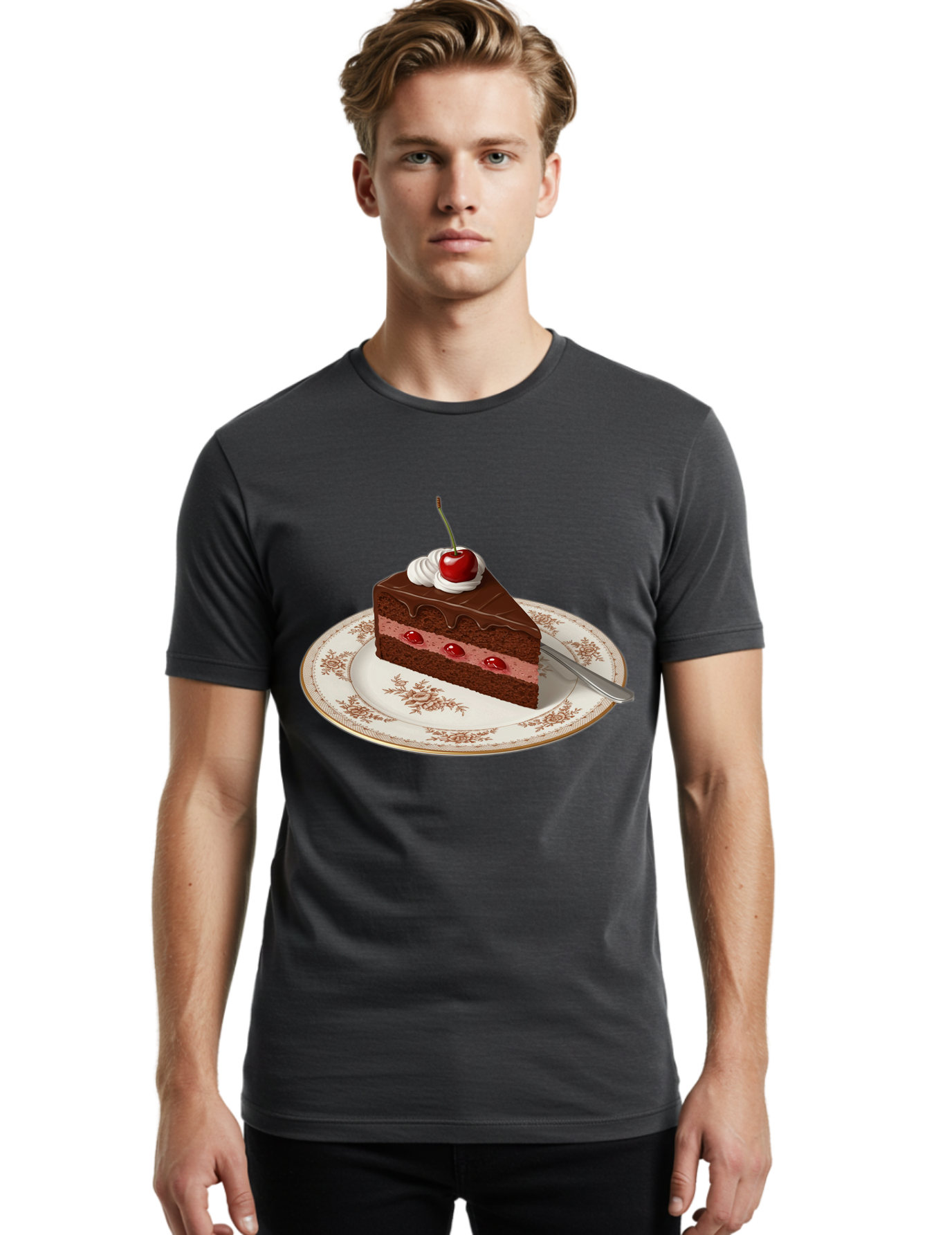Black-Forest-Cake Men'S Graphic Tee, 100% Cotton, Comfortable Casual Summer Wear, Machine Washable, Vintage Camera, Old Camera, Antique Camera, Black Camera, Classic Photography, Photography Equipment, Nostalgic Device, Film Camera, Camera Art Bak069